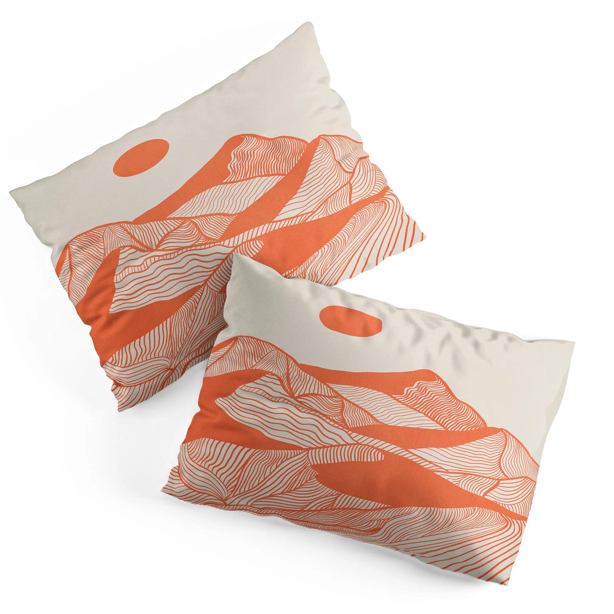 Society6 Viviana Gonzalez Vintage Mountains Line Art Pillow Sham Cotton King Set of 2 Kit