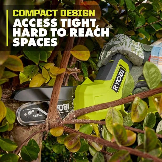 Ryobi ONE+ 18V 6 in. Battery Compact Pruning Mini Chainsaw (TOOL ONLY- battery and charger NOT INCLUDED)