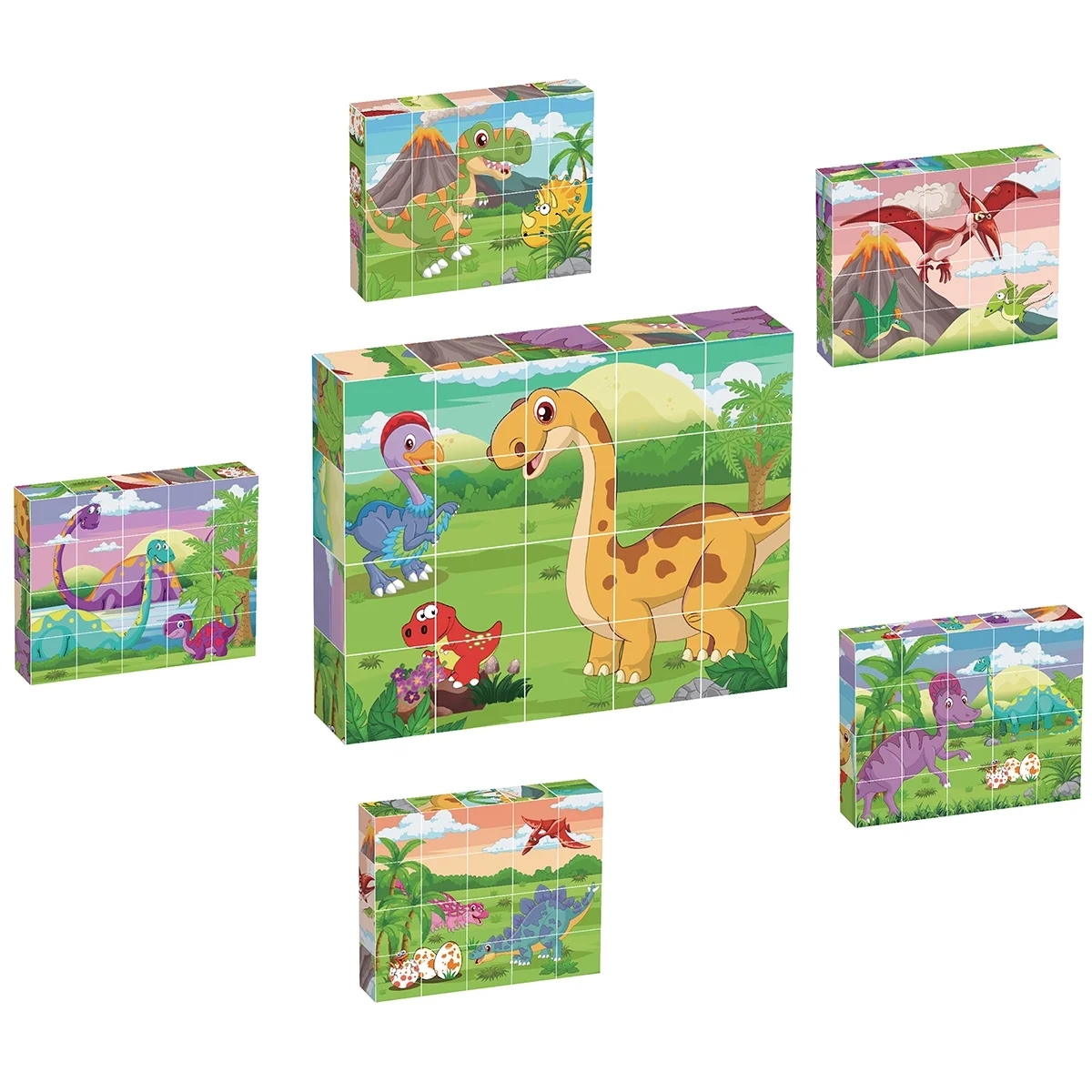 PicassoTiles 20 PC Dinosaur Theme, Magnetic Cubes, Magnetic Building Blocks for Kids, Magnet Toy for Kids 3+