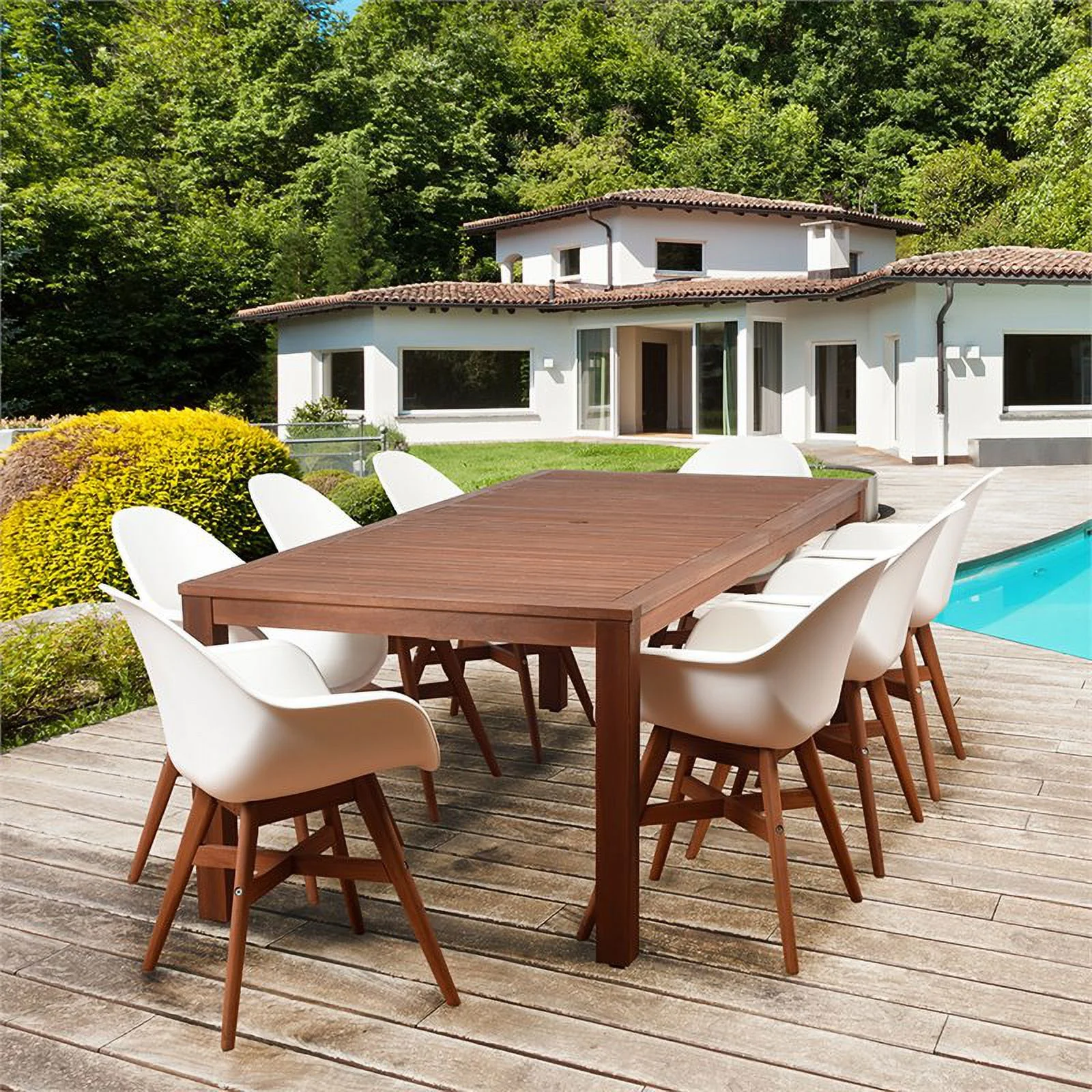 International Home Amazonia Charlotte Deluxe 9 Piece Patio Dining Set