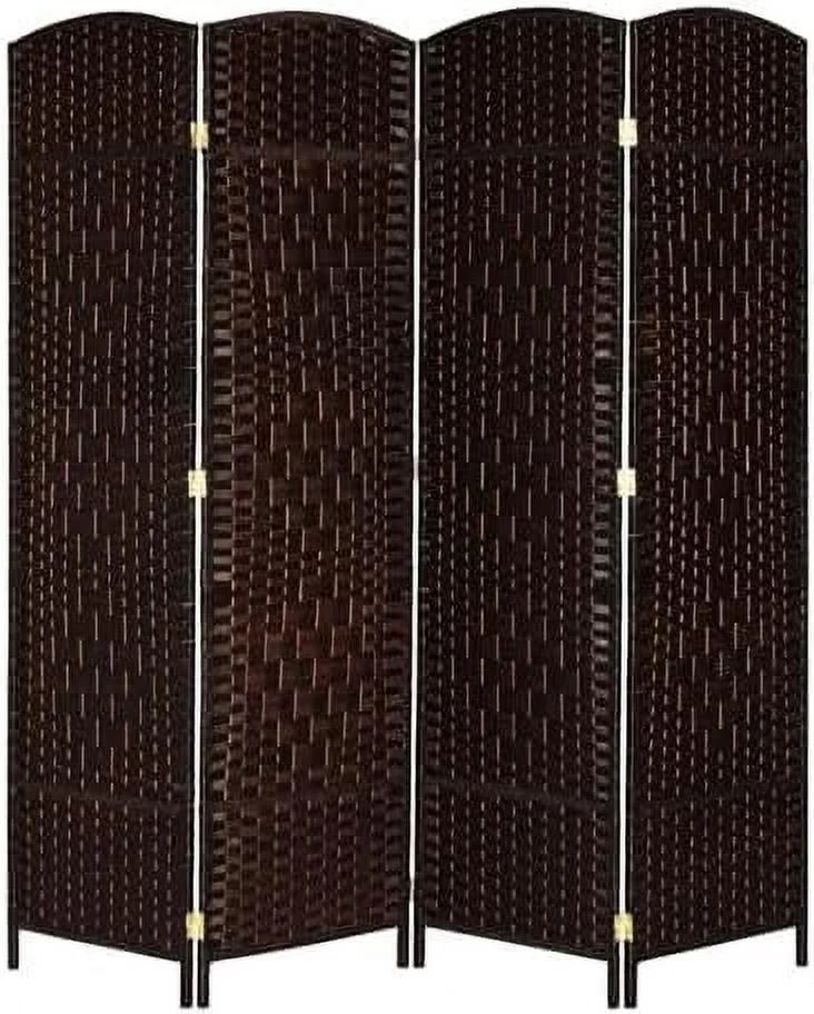 NLTBONNIE 6-Panels Tall Rattan Room Divider  6 FT Folding Privacy Screen  Indoor Partition Wall Dividers  Freestanding Hinged Space Separator (Grey)