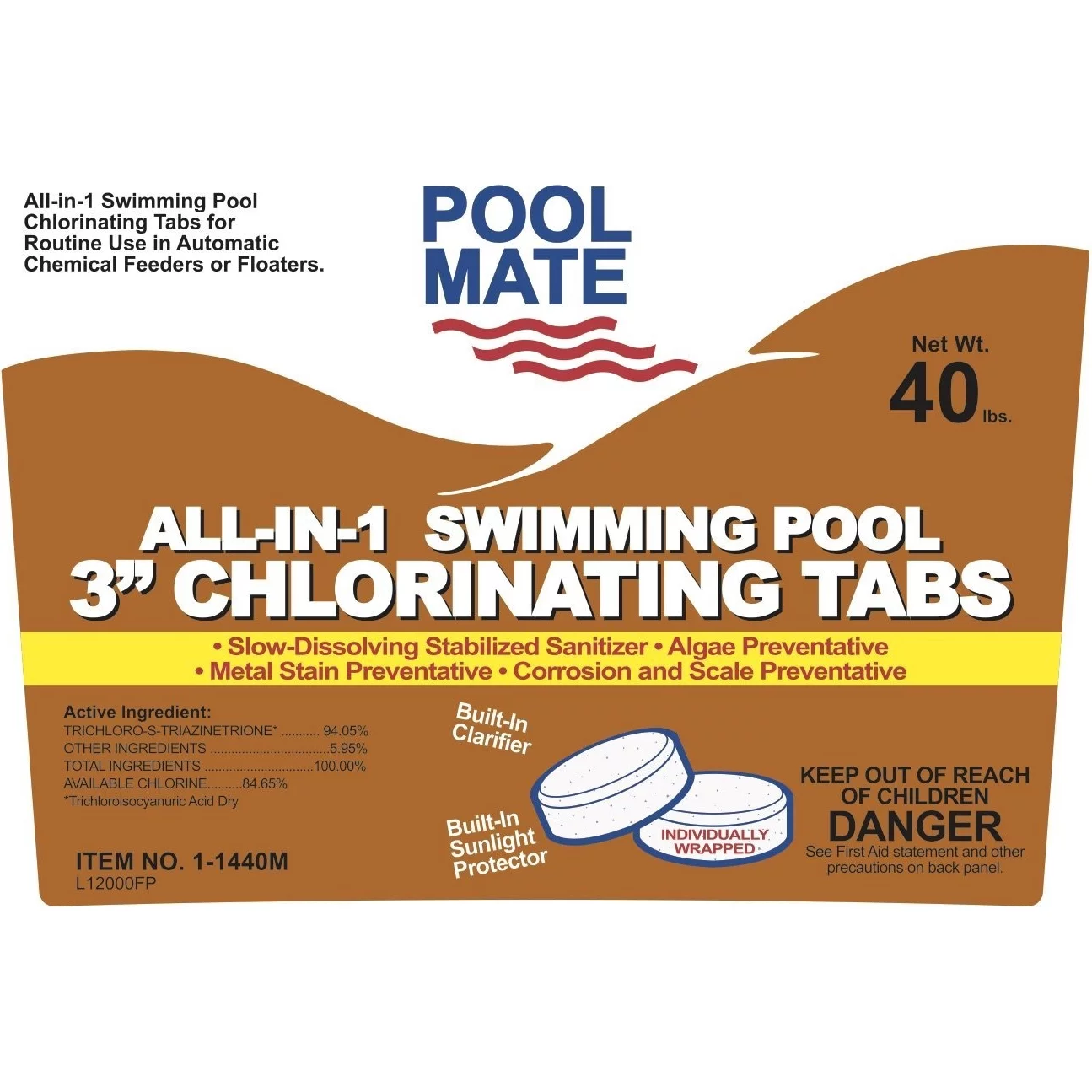 Pool Mate All-in-1 Swimming Pool 3-Inch Chlorinating Tablets