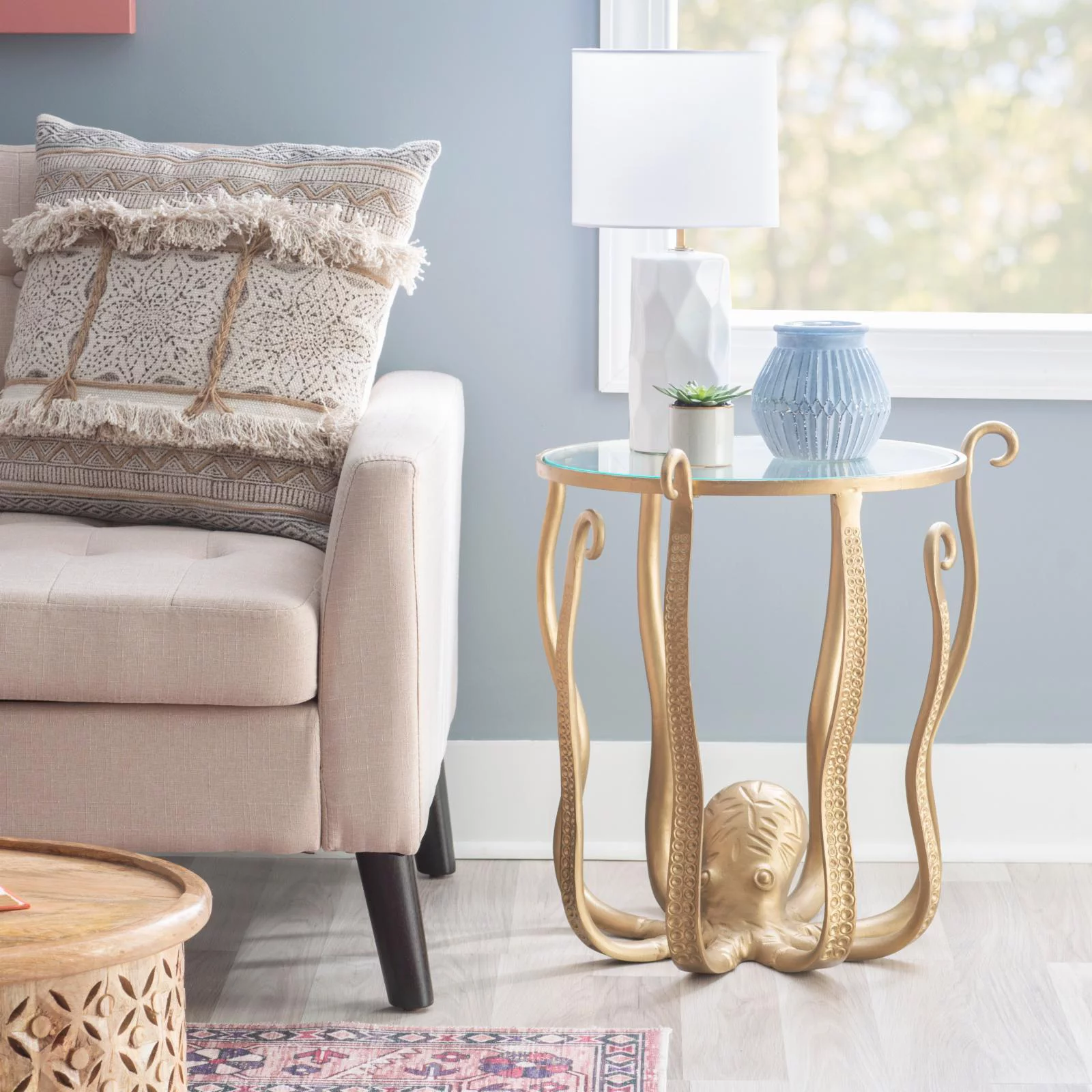 Powell Octiana Side Table - Gold Octopus Legs