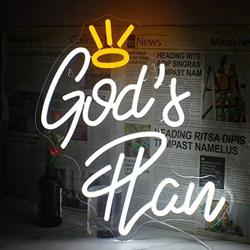 Hello Rosa God's Plan LED Neon Light Signs USB Power for Bedroom Home Men's Cave Bar Wedding Party Decoration