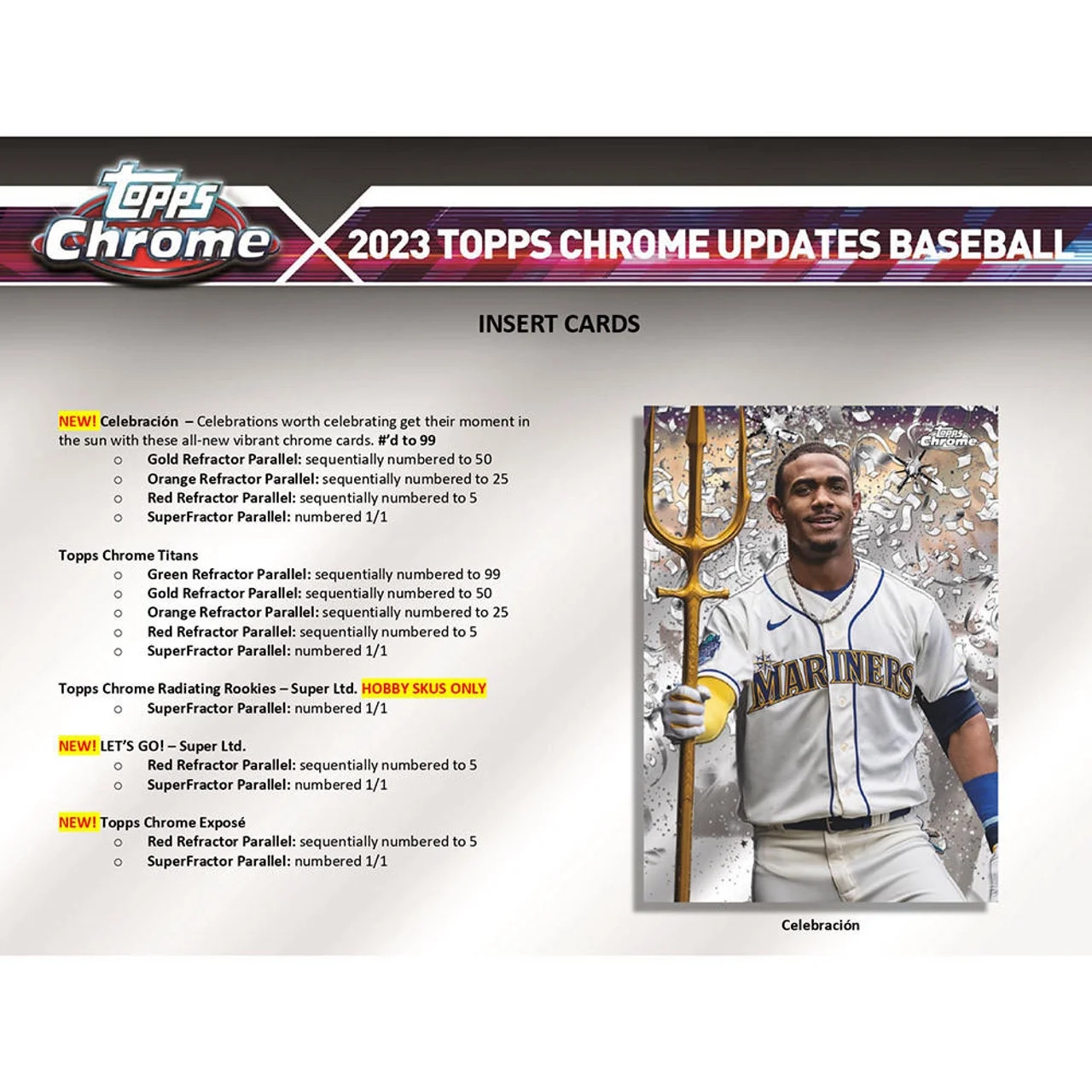 MLB 2023 Chrome Update Series Baseball Trading Card HOBBY JUMBO Box (3 Autographs!)