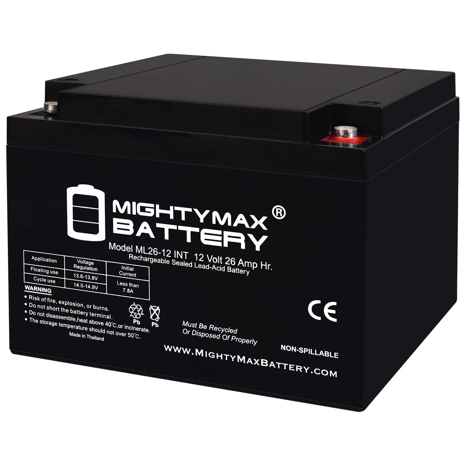 12V 26AH INT Replacement Battery Compatible with PowerStar PS12-24D Wheelchair