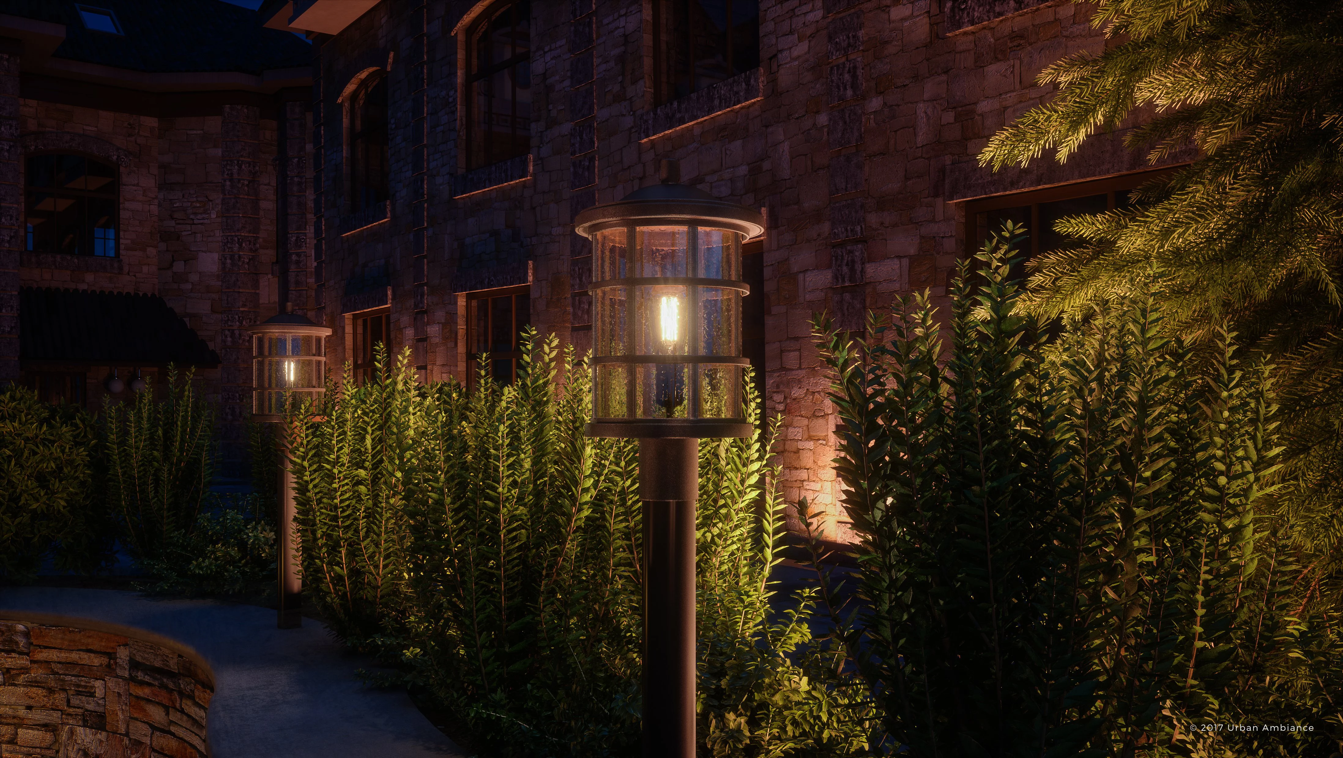 Urban Ambiance Luxury Craftsman Outdoor Post Light, Medium Size: 17.25