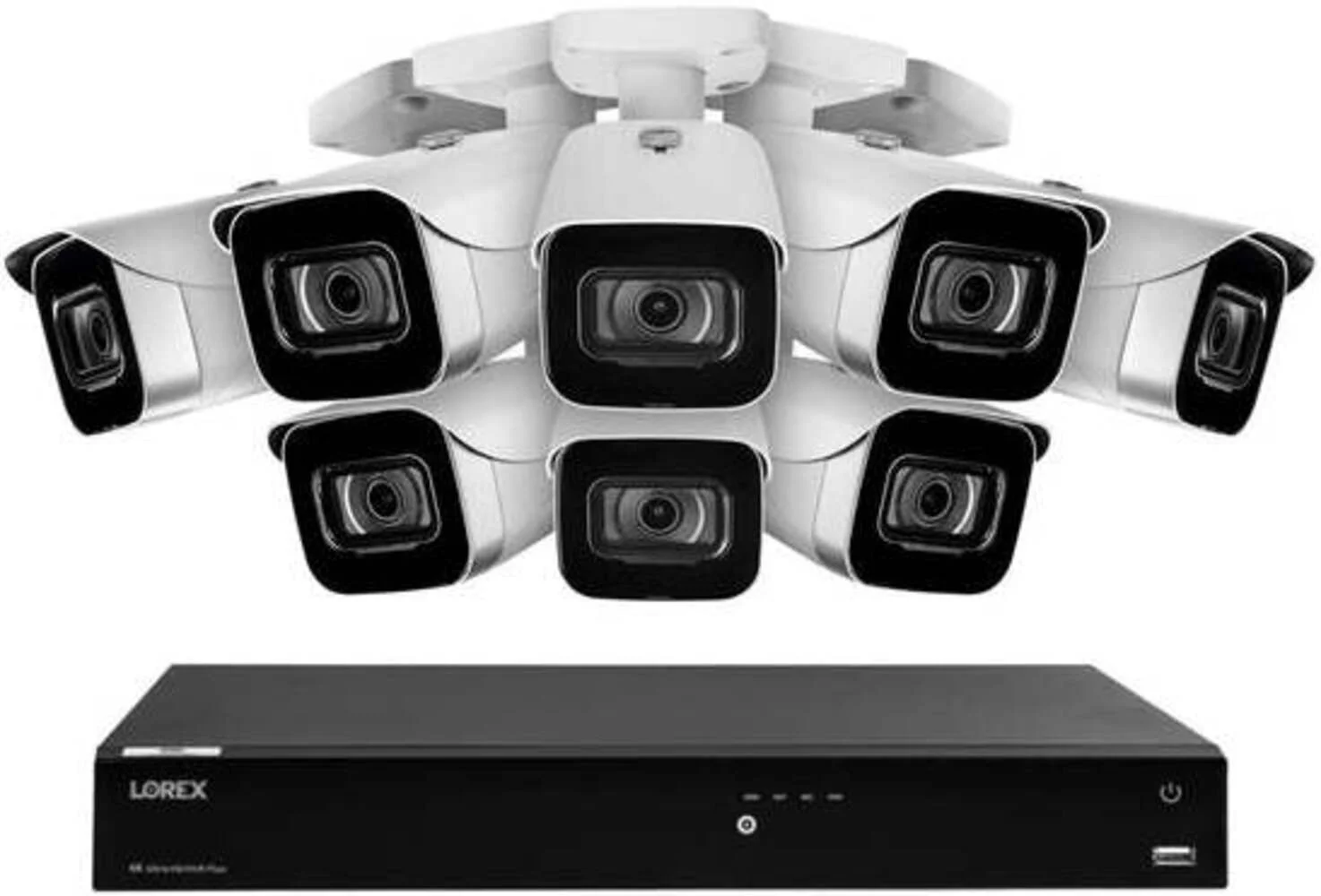Lorex Fusion 4K 8.0-MP 16-Camera-Capable (8 Wired, 8 Fusion Wi-Fi) 4-TB NVR System with 8 IP Bullet Cameras, N864A64B-8CA8, N864A64B-8CA8