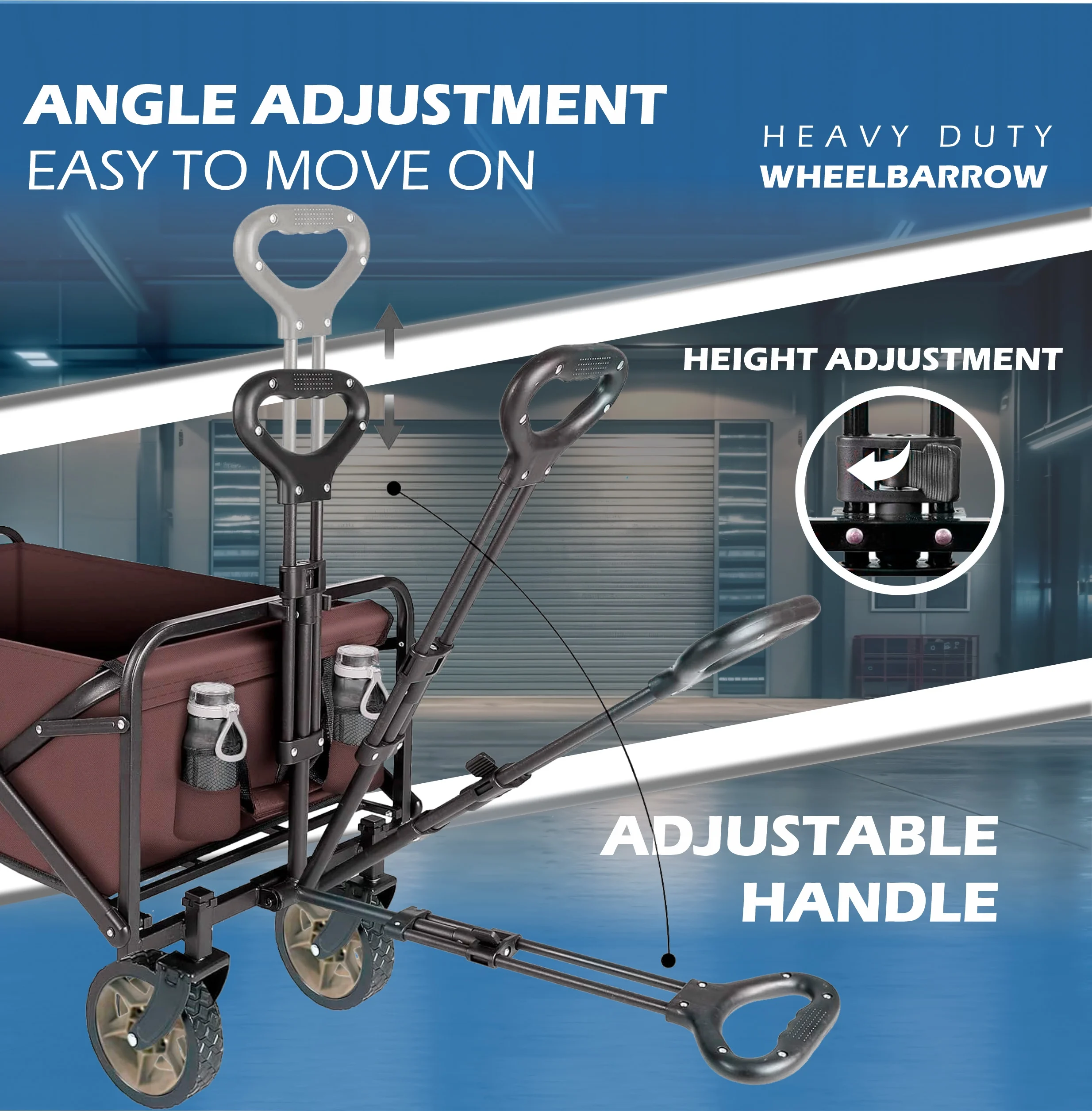 TULEX  Wagon Cart Foldable with All-Terrain Wheels, Collapsible Wagon with Smallest Folding Design, Utility Grocery Wagon for Outdoor Camping Shopping Sports Garden and Beach. 176 lbs Capacity.