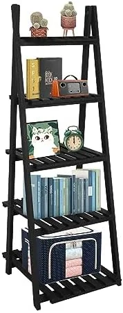 CDJXNLY NO  TAG 3 Tier Ladder   Wood -Shaped Bookshelves Ladder Bookcase Decorative Leaning Ladder   Plant Display   Rack for Living Room  Home  Office  Kitchen  Bedroom  Balcony