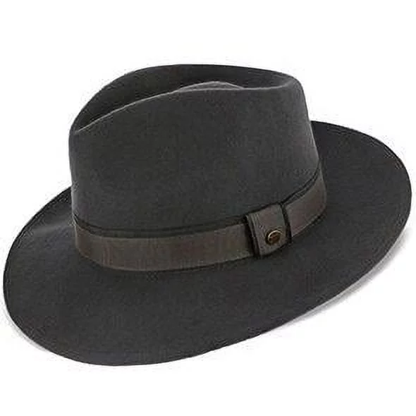 Tampa - Walrus Hats Grey Center Dent Wool Felt Fedora Hat