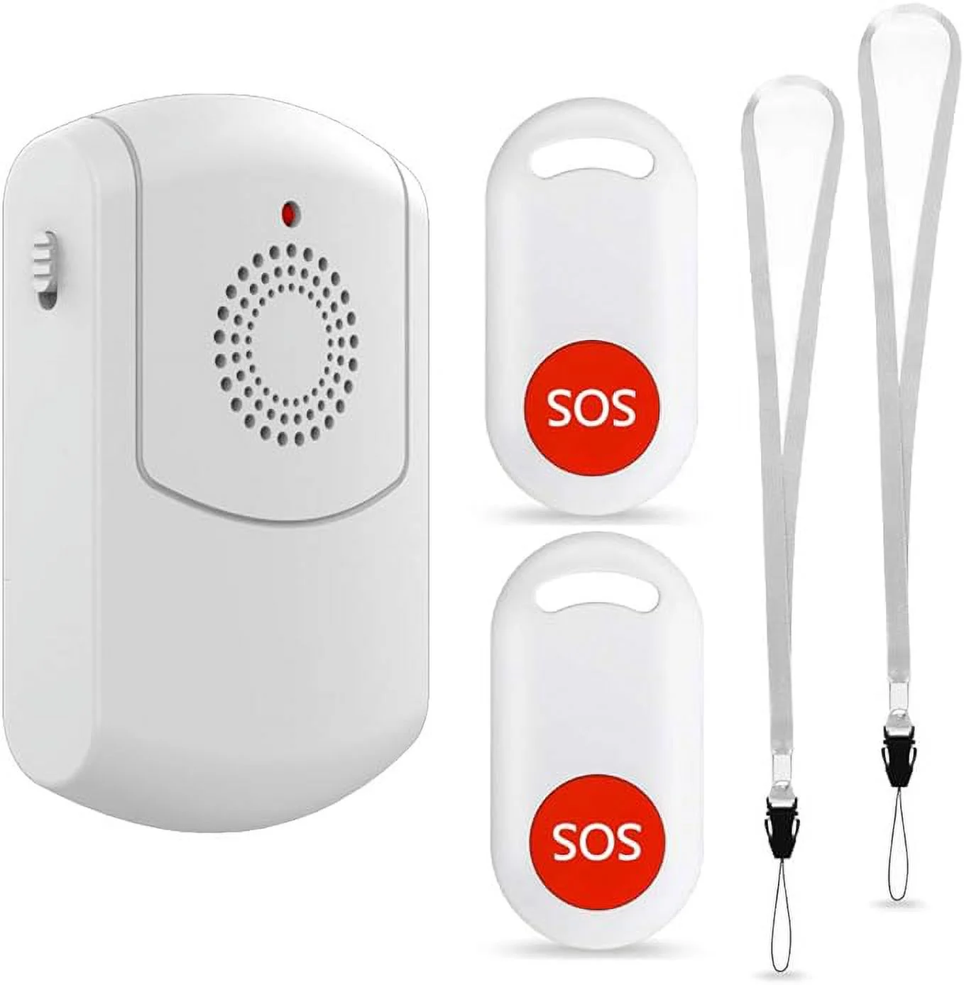 Caregiver Pager Wireless Call Button System Personal Alert Panic Button for Home Elderly Nurses Calling System with Portable Receiver and Emergency Button