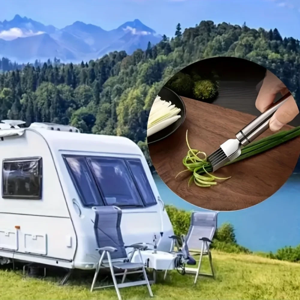 NSXXKJ Stainless Steel Multifunctional Onion Shredder, Home Kitchen Onion Chopping Knife, Onion Ginger Garlic Grating Tool