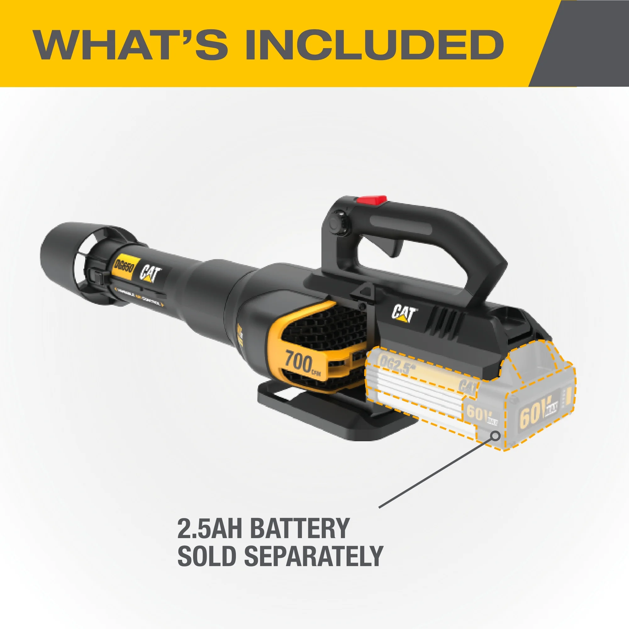 Caterpillar Cat® DG650.9 60V 700 CFM 135 MPH Brushless Leaf Blower (Tool Only)