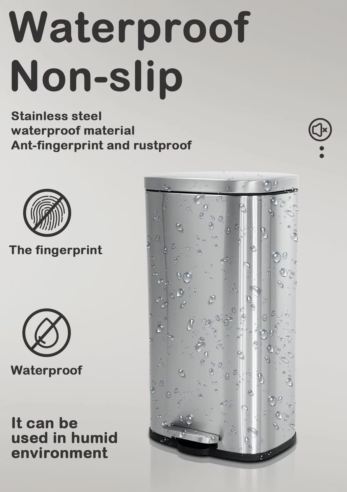 YRLLENSDAN 8 Gallon Kitchen Trash Can with Lid, Foot Pedal Stainless Steel Trash Can Step Garbage Can with Removable Wastebasket for Office, Home and Kitchen, Soft Close, Recycle