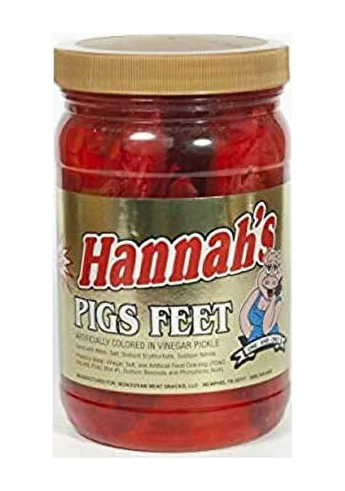 Hannah's Ready To Eat Pickled Pigs Feet 16 oz. Jar
