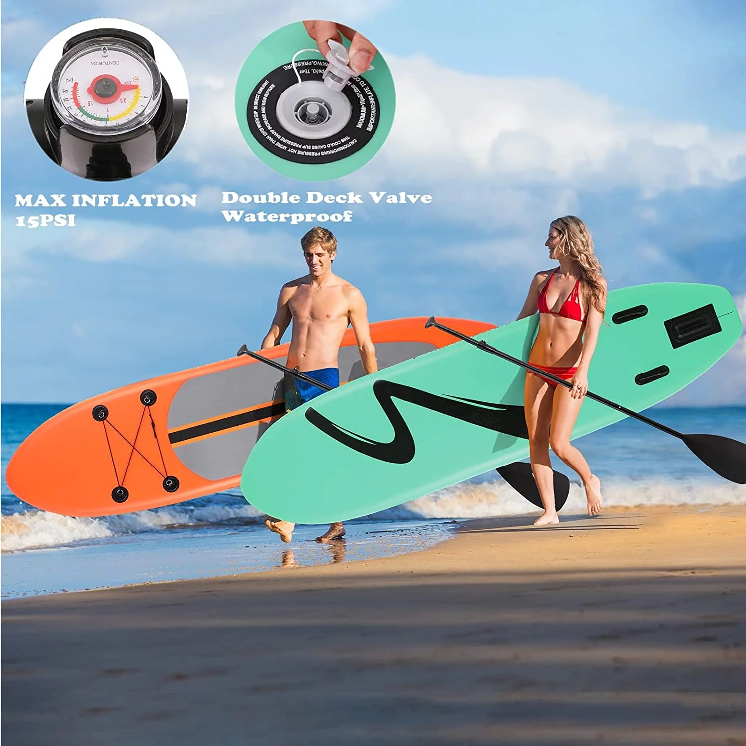 Increkid 10FT Inflatable Paddle Board Stand up Paddle SUP Board with Complete Kit