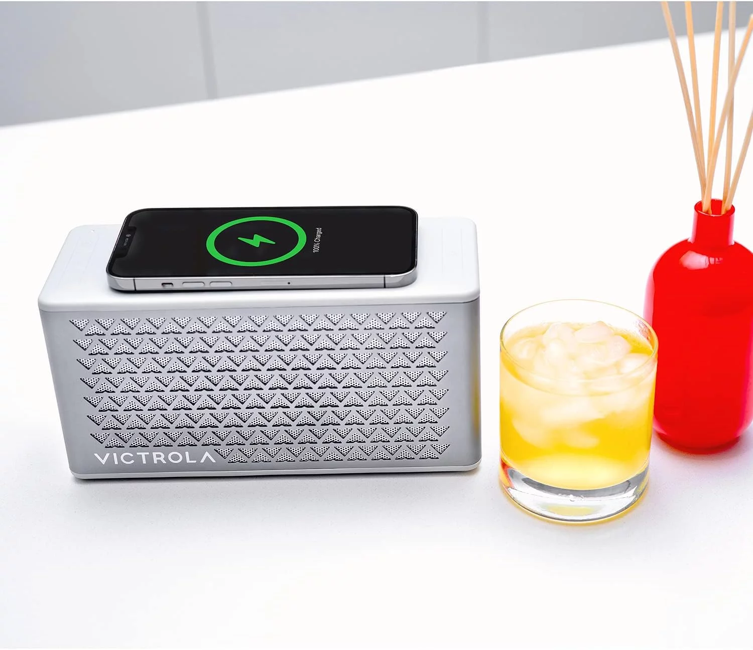 Open Box Victrola Music Edition 2 Tabletop Bluetooth Speaker VPB-400-SLV Silver