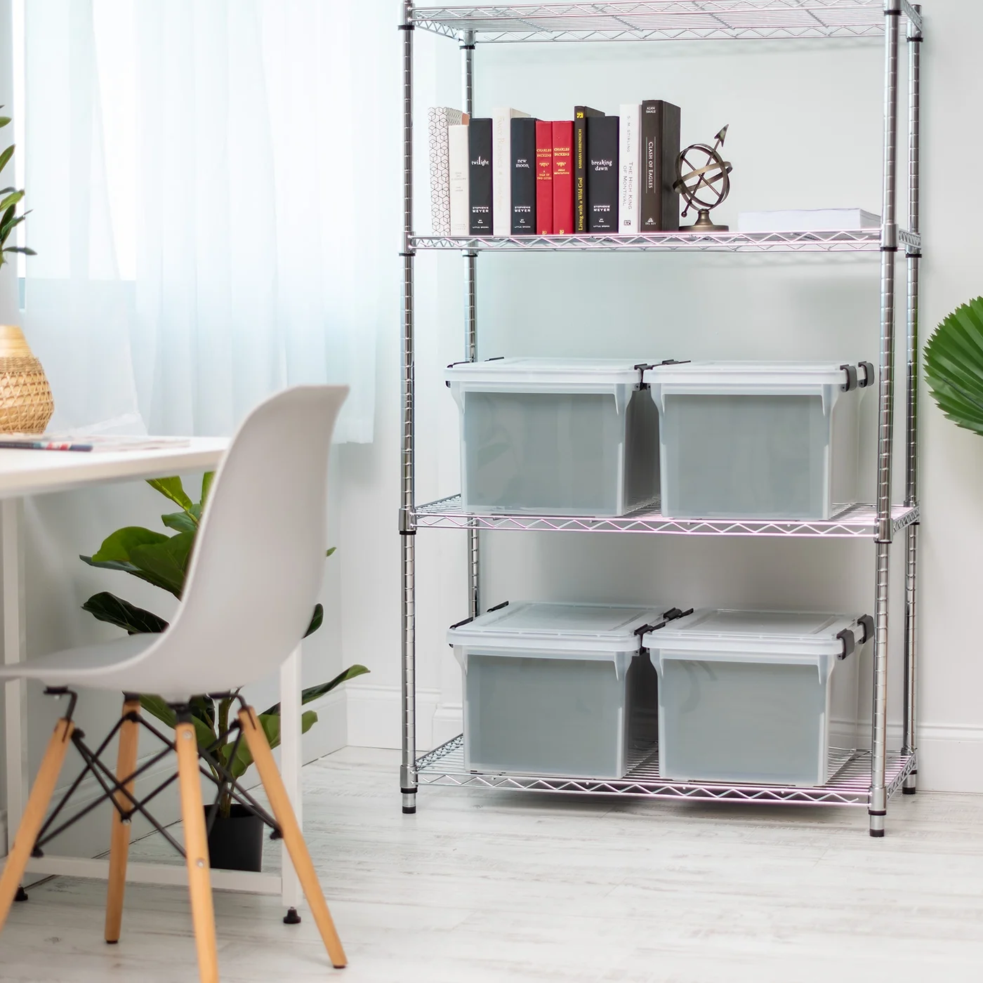 IRIS USA File Box WeatherPro File Organizer Plastic File Box for Letter/Legal File, Durable Lid and Seal w/ Secure Latching Buckles, Stackable and Nestable, Clear 32 Qt. 1Pack