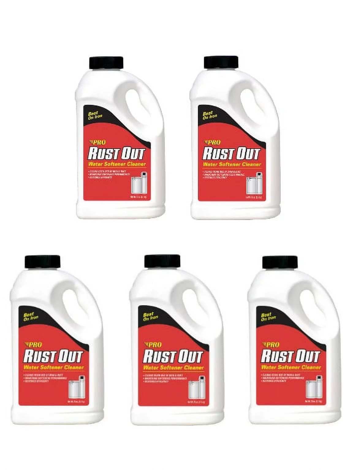 Pro Products RO05B Rust Out Water Softener Cleaner And Iron Remover, 4.75 lb. Bottle, 5 Pack