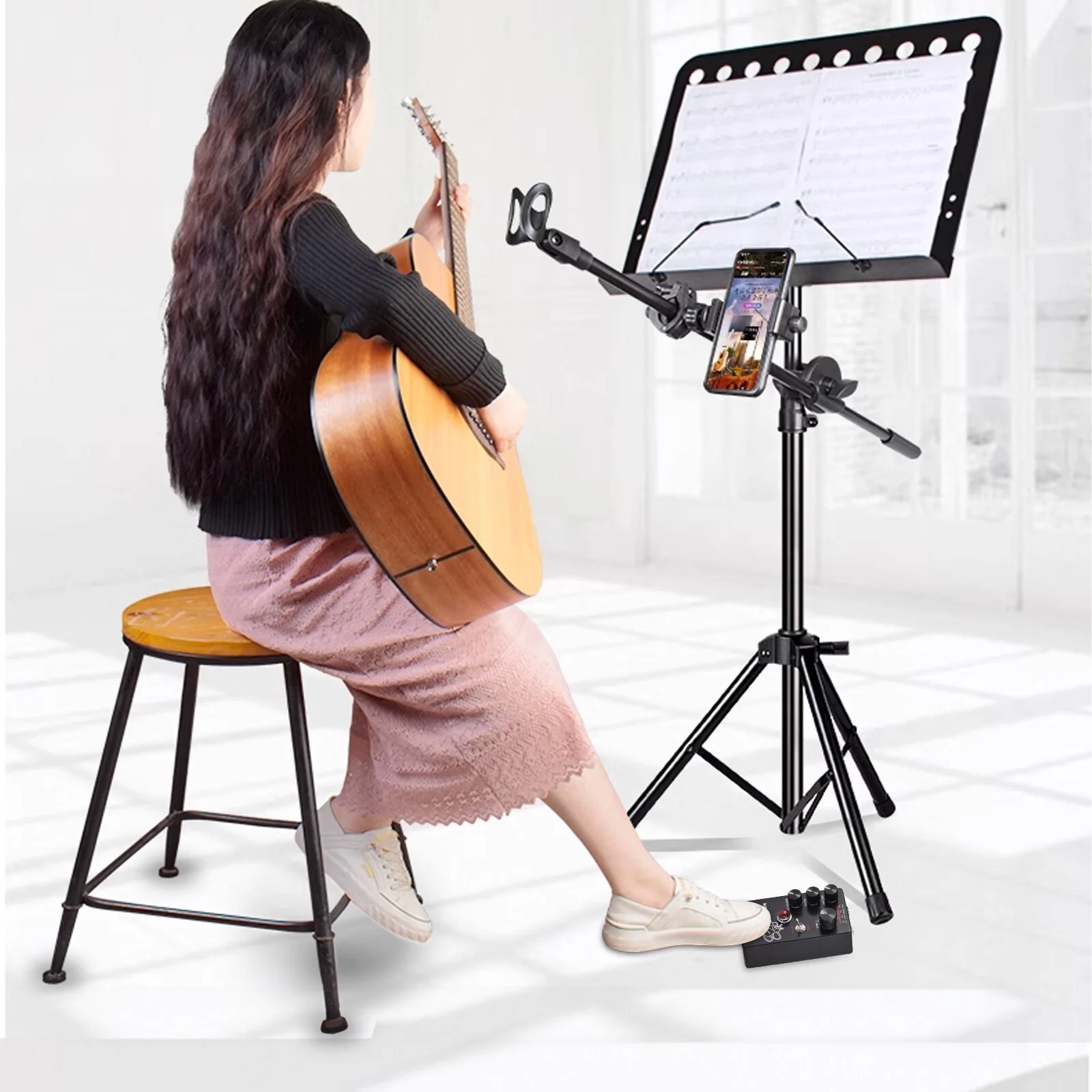 MOSKYAudio Fuzz Distortion Guitar Effect Pedal 4 Mode Switch & Volume/Filter/Distortion Controls Compact Portable Digital Distortion Guitar Effector Effect Processor for Electric Guitar - KING RAT