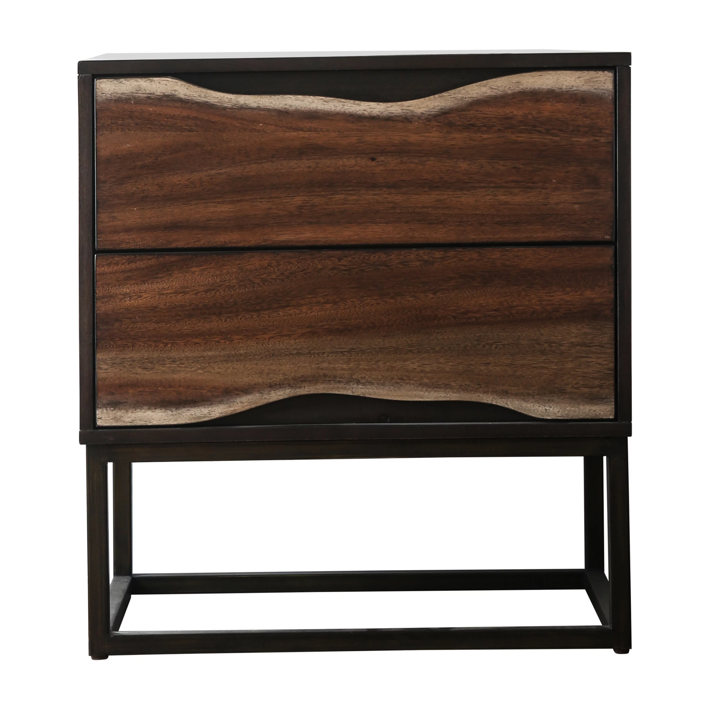 Furniture of America Trippen Nightstand with 2-Drawer, Dark Walnut and Oak