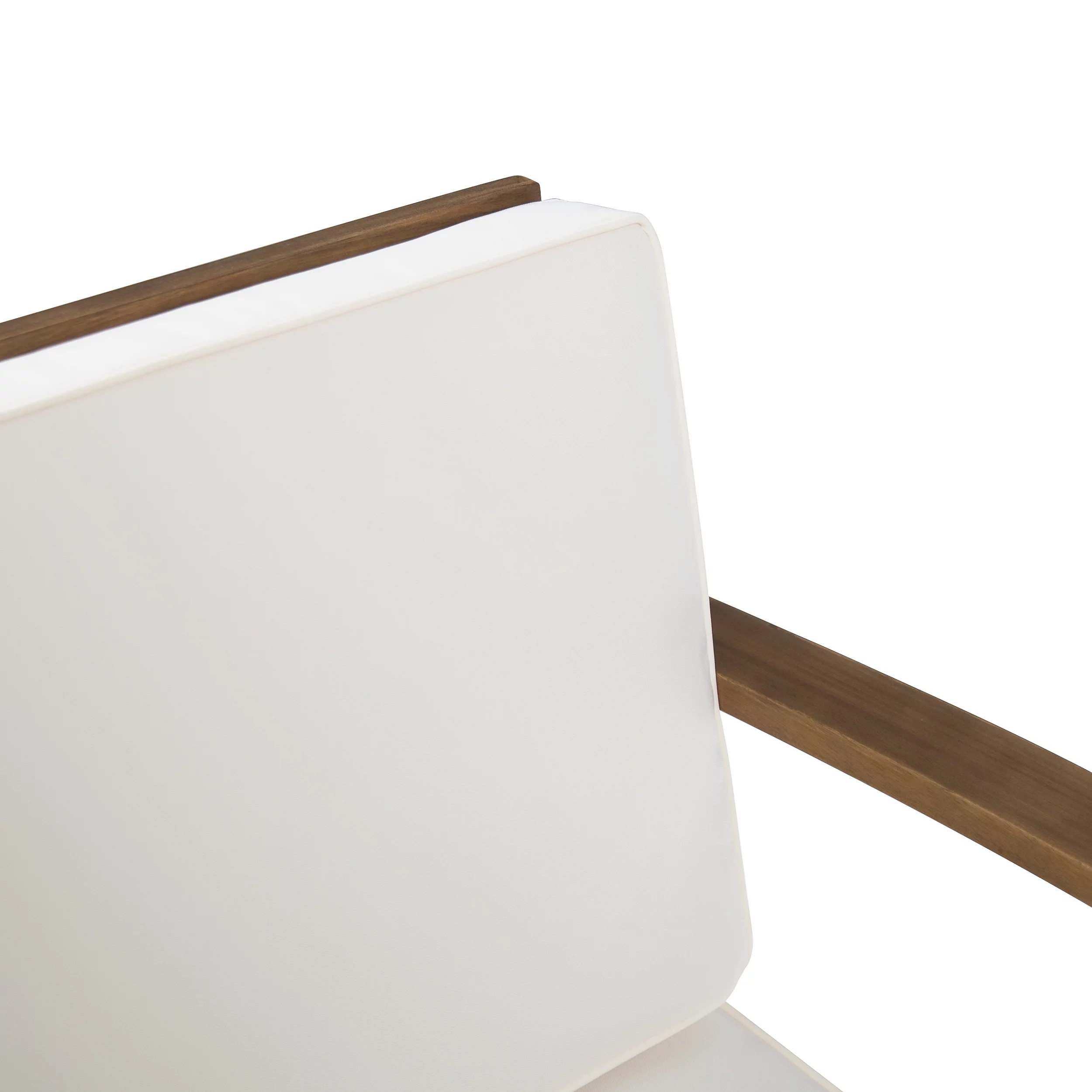 Angel Outdoor Teak Finished Acacia Wood Club Chairs with Cushions, Cream.