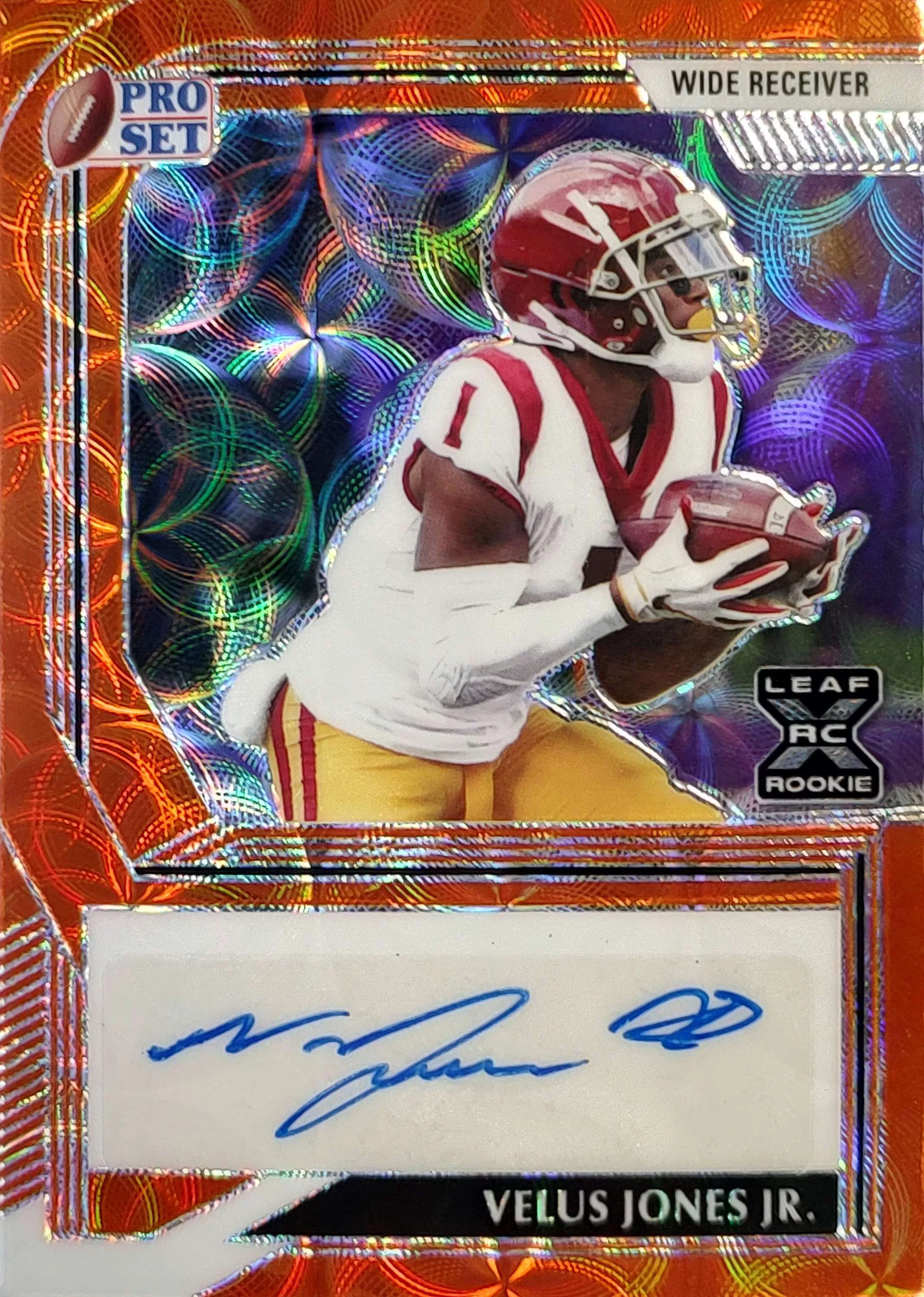 NFL 2022 Leaf Pro Set Metal Velus Jones Jr. 2/2 Autographed Trading Card PA-VJJ (Rookie)