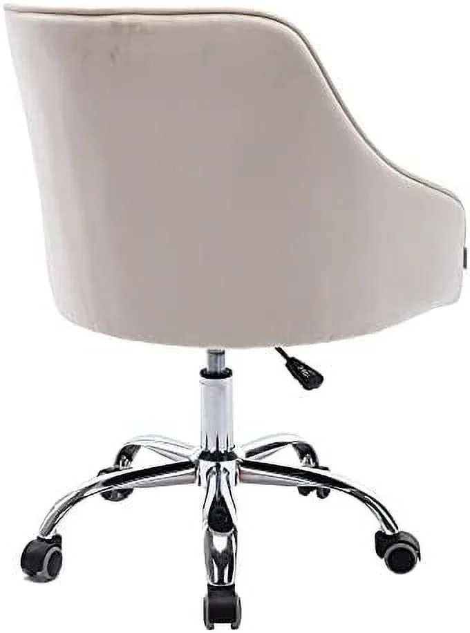 TQJKLFDY Velvet Home Office Desk Chair ° Swivel Accent Chair Comfy Upholstered Vanity Chair Ergonomic Task Chair with Seat Height Adjustable Armchair and Metal Base  Roller Wheels Comput