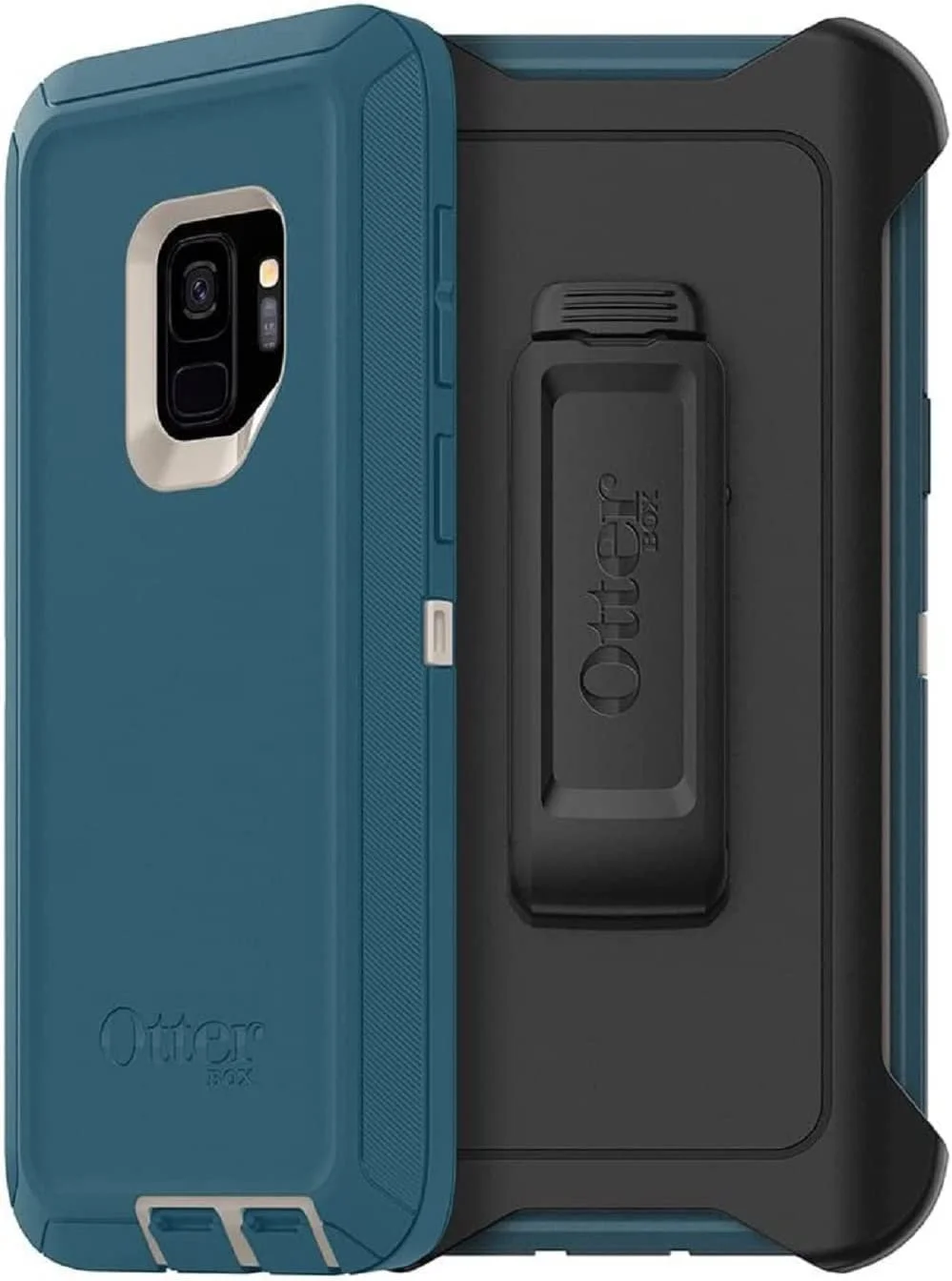 OtterBox Defender Series Case for Galaxy S9 Only - Holster Clip Included - Non-Retail Packaging - Big Sur Pale Beige/Corsair