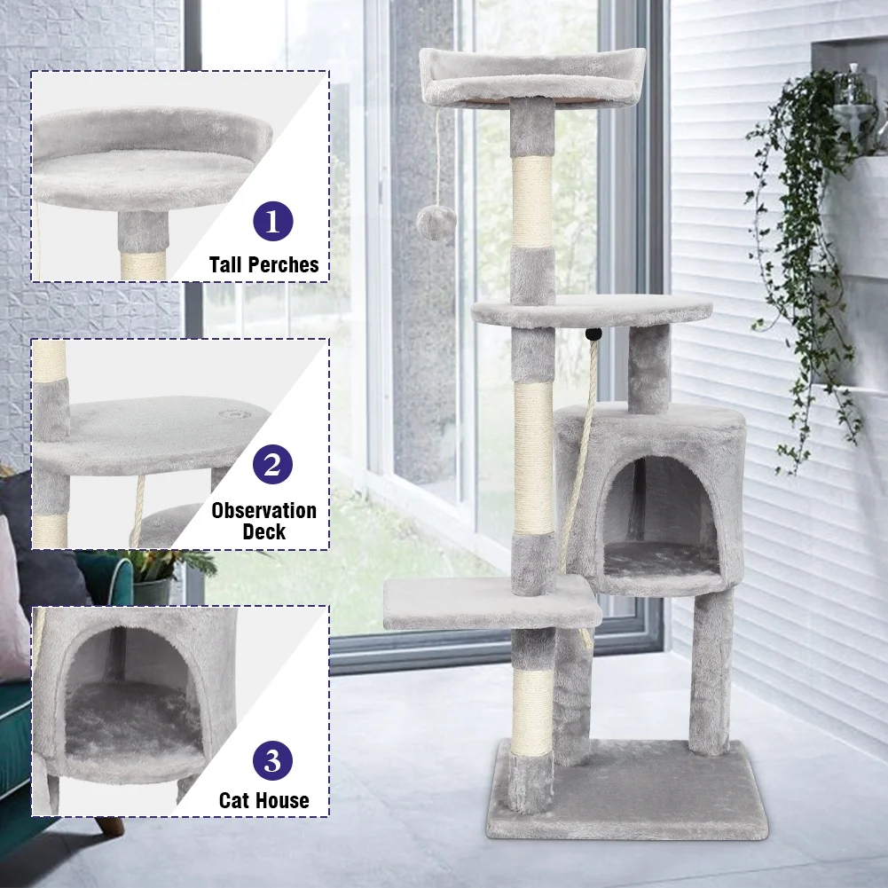 Cat Tree with Condo and Scratching Pad Tower 44.09