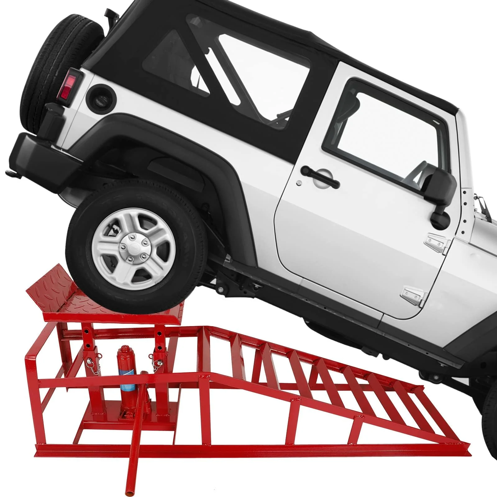 Confote Hydraulic Car Ramp 10000 lbs 5T Hydraulic Ramp with Hydraulic Jack for Auto Car Truck ,1-Pack