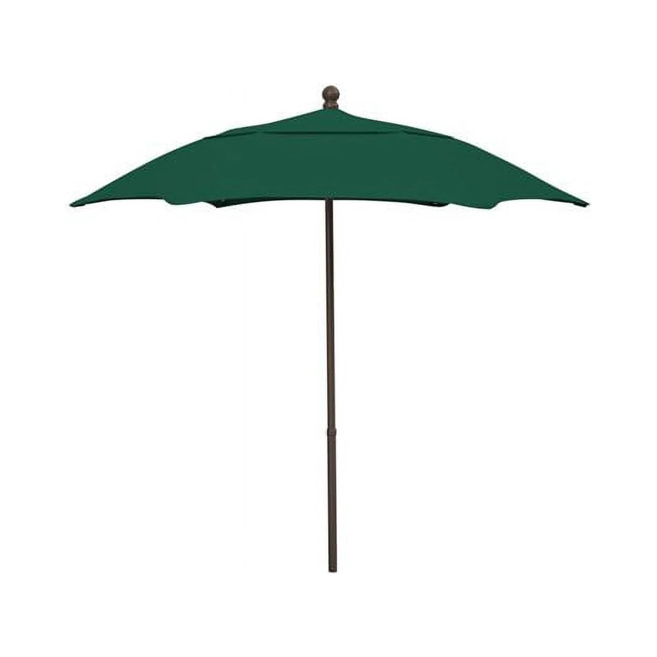 7.5' Hex Patio Umbrella 6 Rib Push Up Champagne Bronze with Forest Green Spun Poly Canopy, 7HPUCB-Forest Green