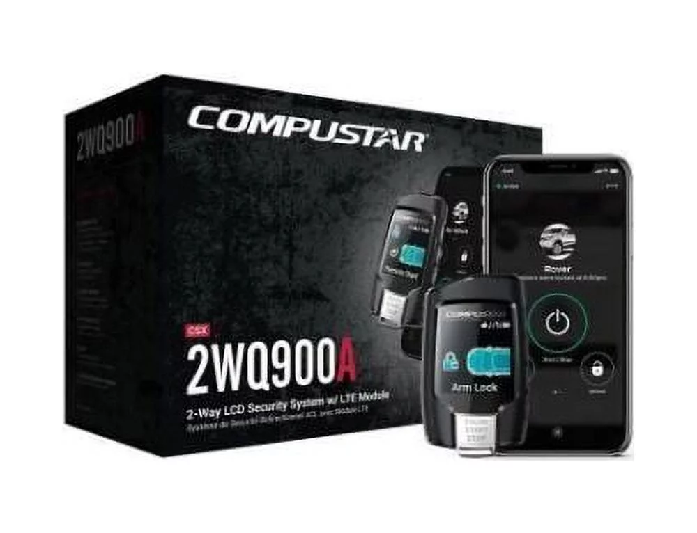 Compustar CSX2WQ900-A Security 5-Button 2-Way 3000' Alarm Keyless System w Drone