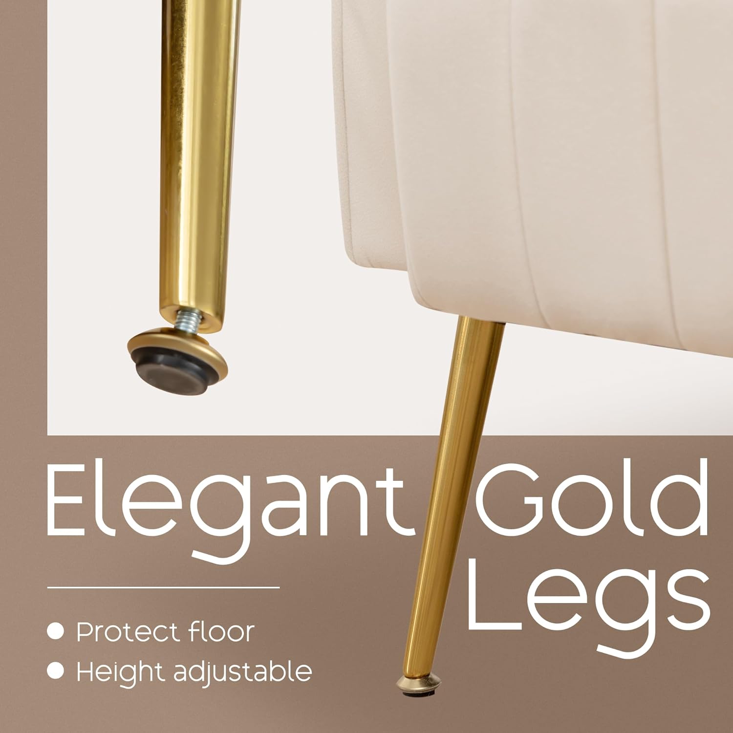 YUUIJOAA Accent Chair Ottoman Upholstered Velvet Wingback Armchair with Pillows Set of 2,Beige