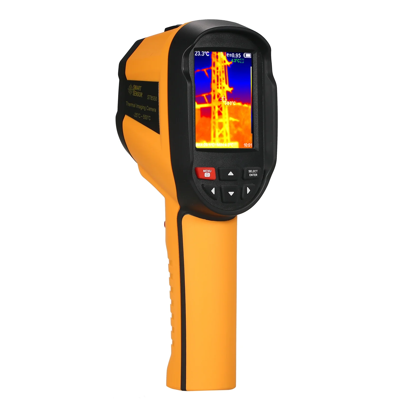 SMART SENSOR ST8550 Handheld Thermal Imaging Camera Infrared Thermometer with 2.8-inch LCD Screen 5 Color Palettes -25~550℃ Temperature Measurement 120x90 Resolution Rechargeable