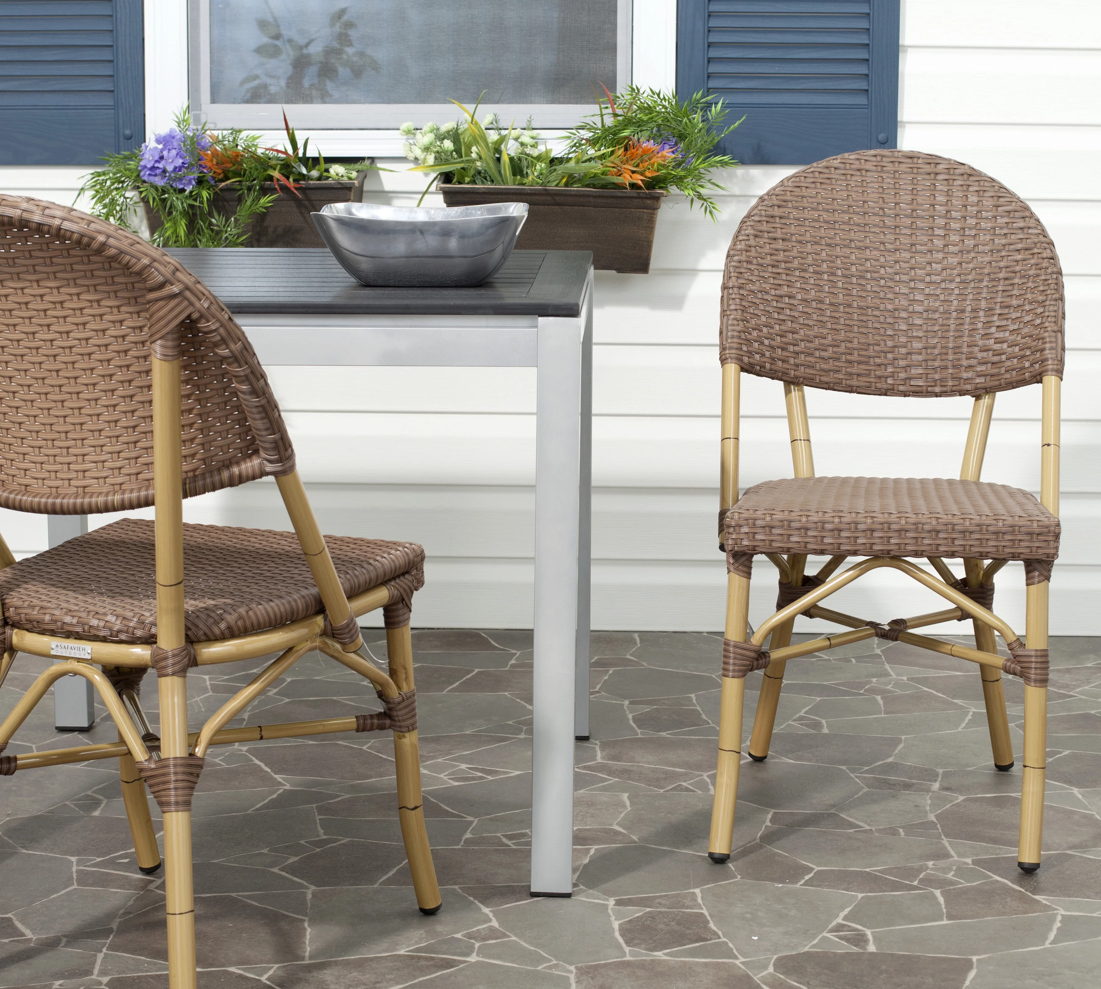 Safavieh Barrow Outdoor Patio Stacking Chair, Set of 2 - Brown