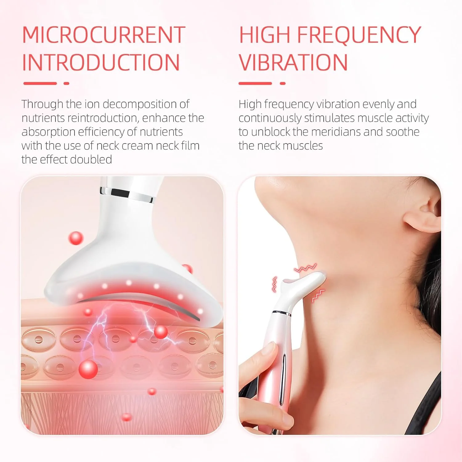 Led Therapy Facial Neck Lifting Messager, Face Lifting Device Red Light Therapy Face Massager Electric 3 Modes High Frequency Vibration  Heating Wrinkle Remove Anti-Aging