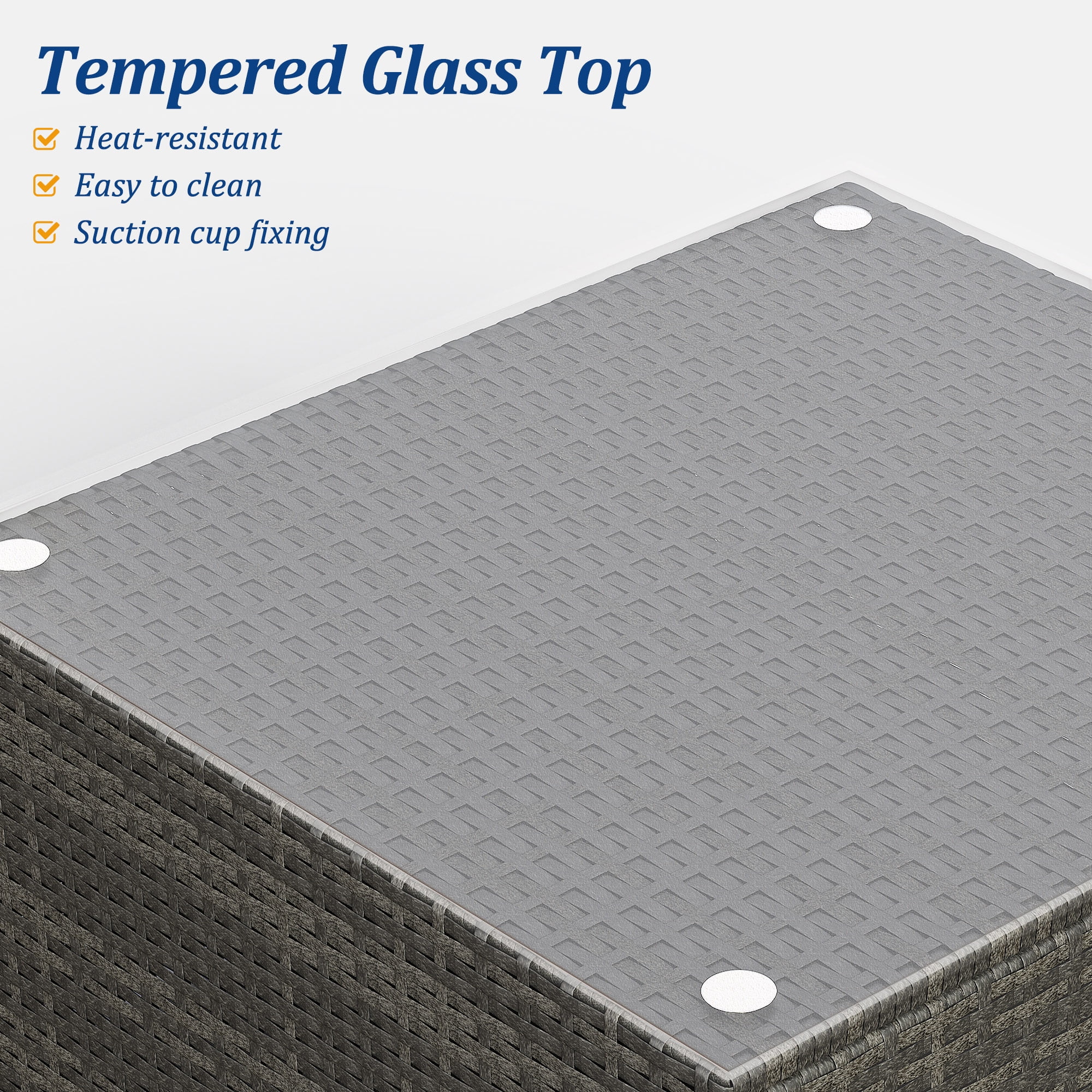 RoyalCraft 7-Piece Modular Patio Furniture Set, Wicker Outdoor Sectional Sofa with Cushions and Coffee Table, All Weather Patio Conversation Sets for Porch Balcony Backyard, Beige