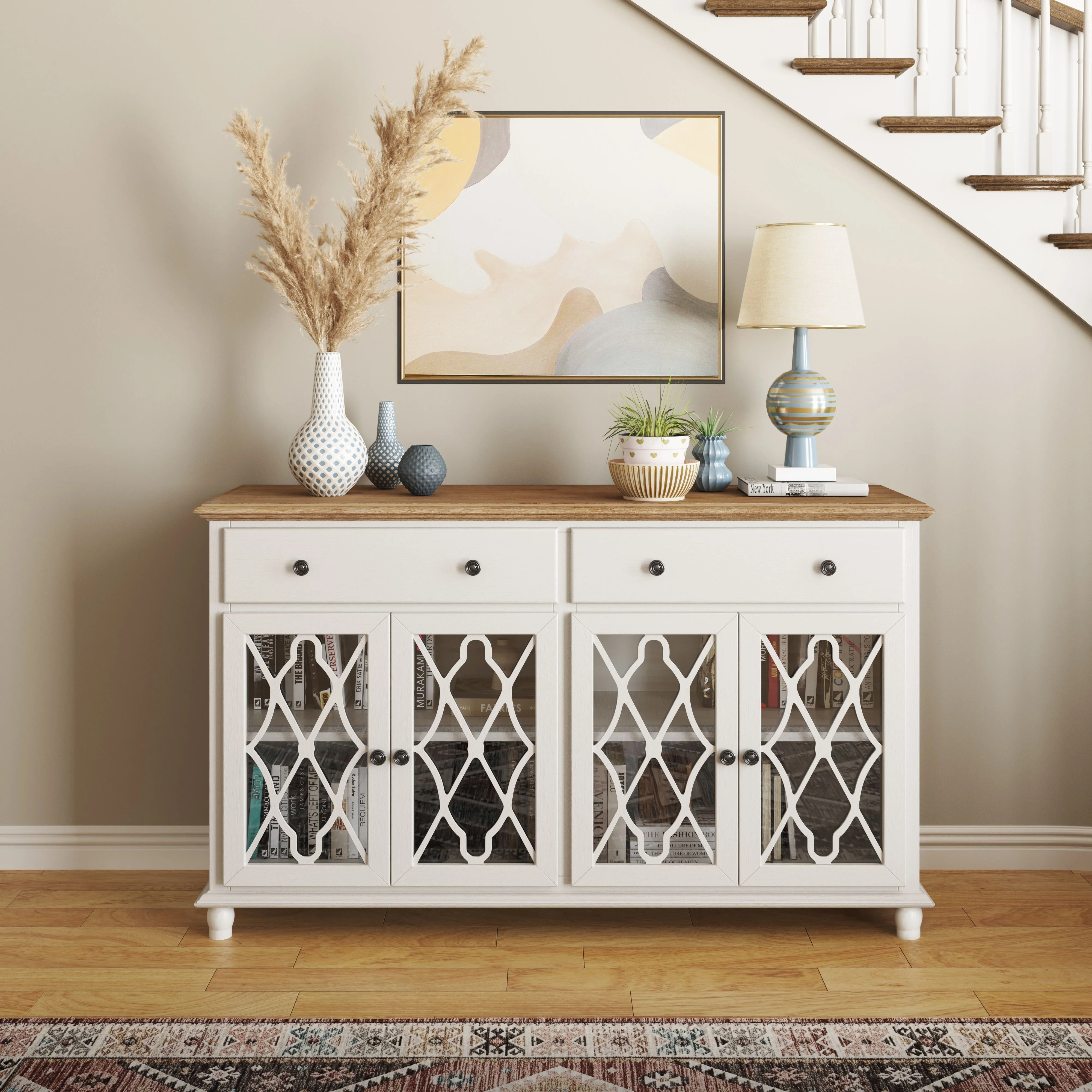 Jofran Aurora Hills Country Wire-Brushed 4 Door Accent Chest