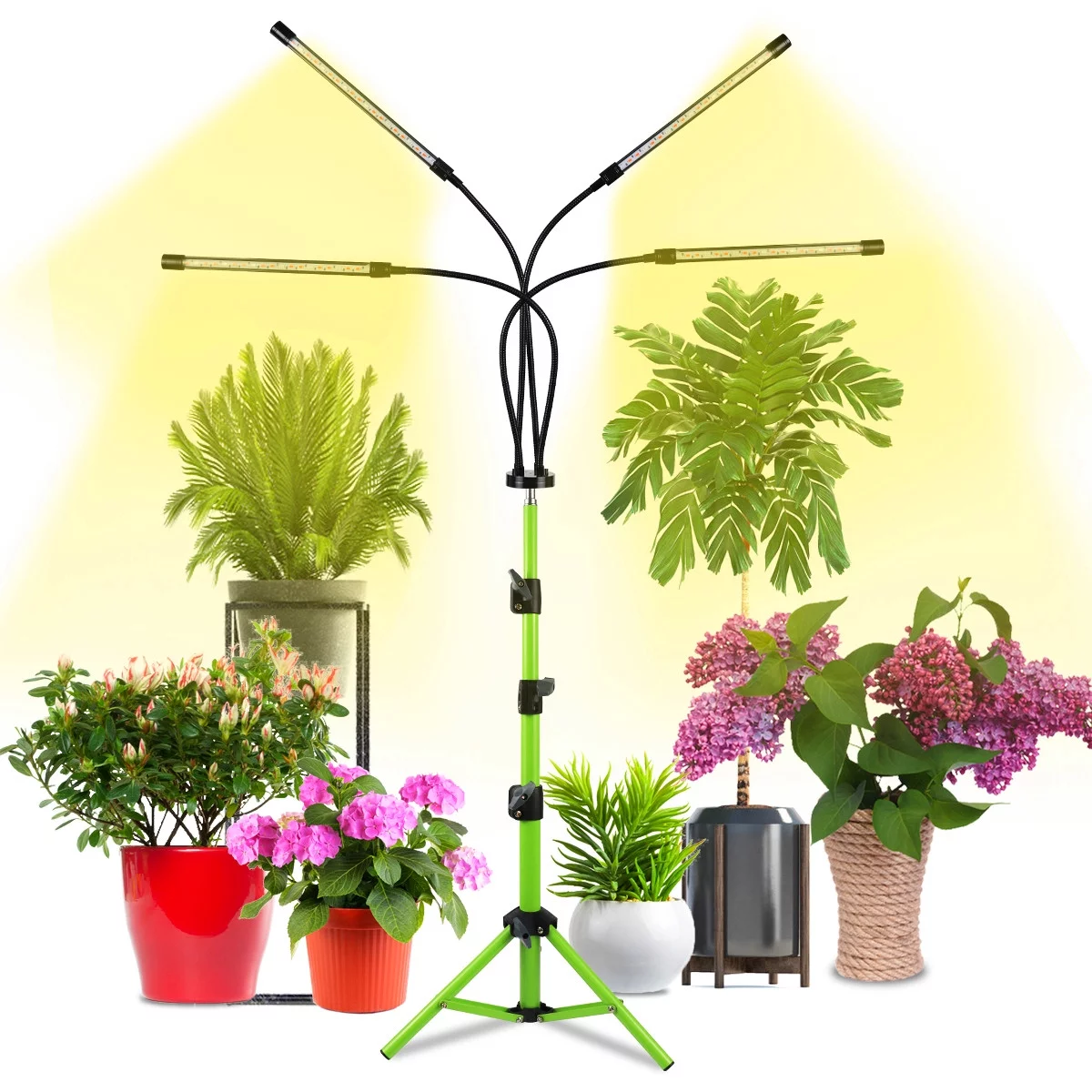 Grow Light for Indoor Plant with Stand, Full Spectrum Grow Light with 80 LED 3500K Timer,Tripod Stand Adjustable 15-47In