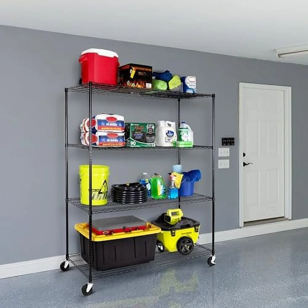 NTTBOBOEC UltraDurable Heavy Duty NSF Solid Steel Wire Rack  Unit  Organizer for Garage  Warehouse  Office  Restaurant  Classroom  Kitchen  White  5-Tier Shelving  36" W x 14" D