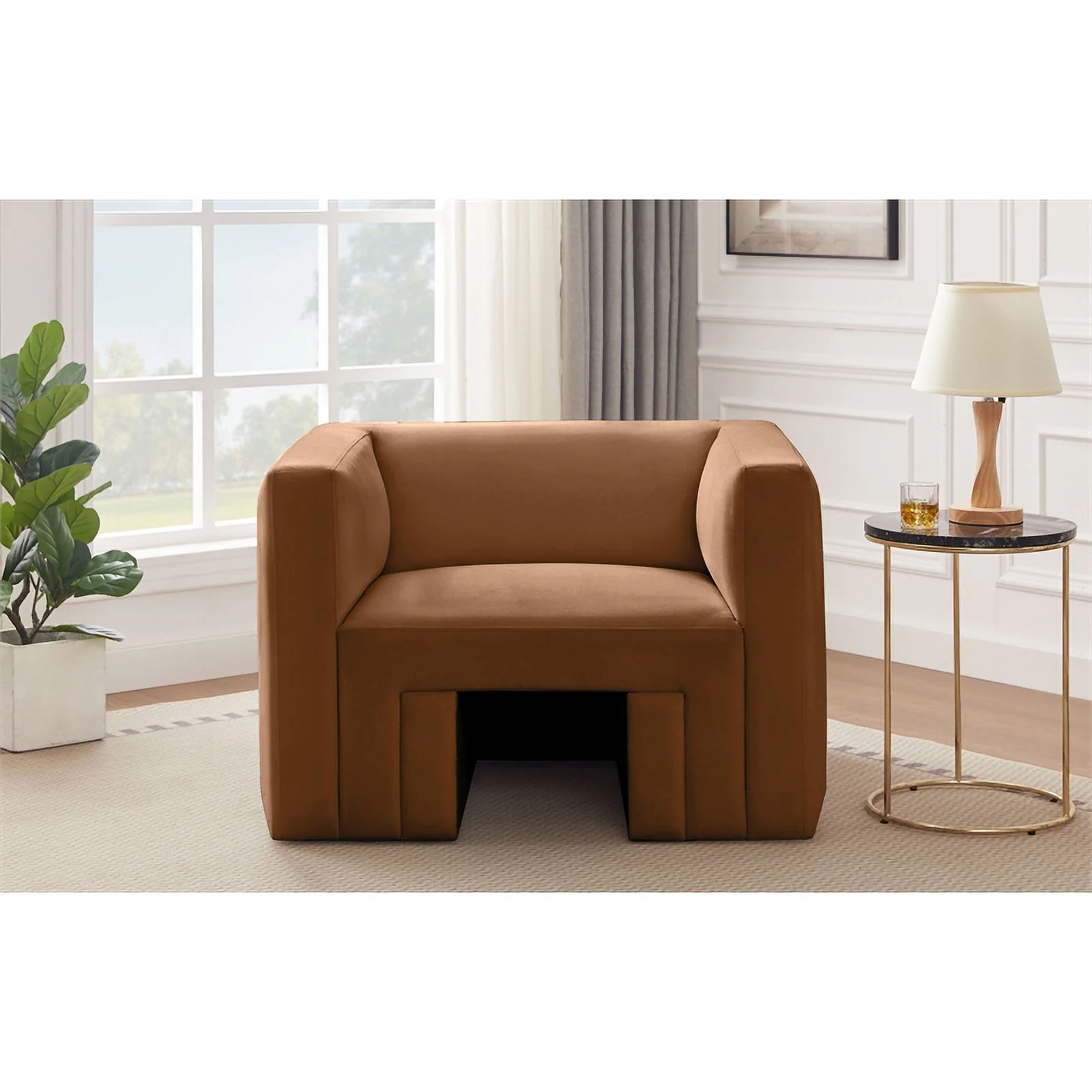 Meridian Furniture Henson Saddle Velvet Chair