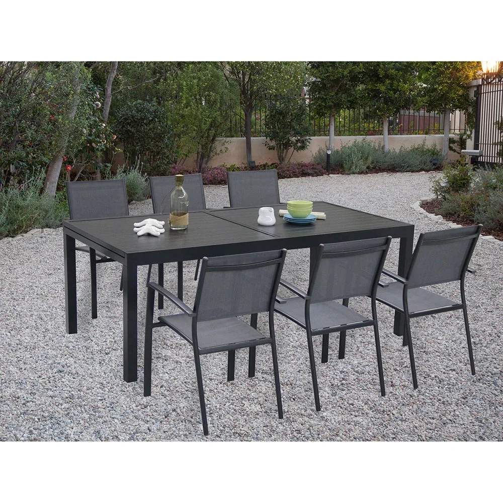 Hanover Outdoor Naples 7-Piece Dining Set in Grey