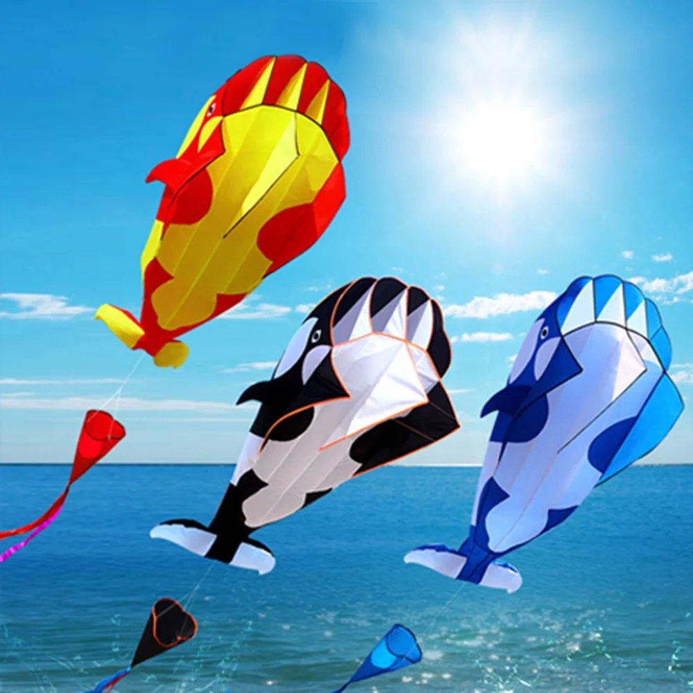 Giant 3D Frameless Soft Parafoil Whale Kite for Flying