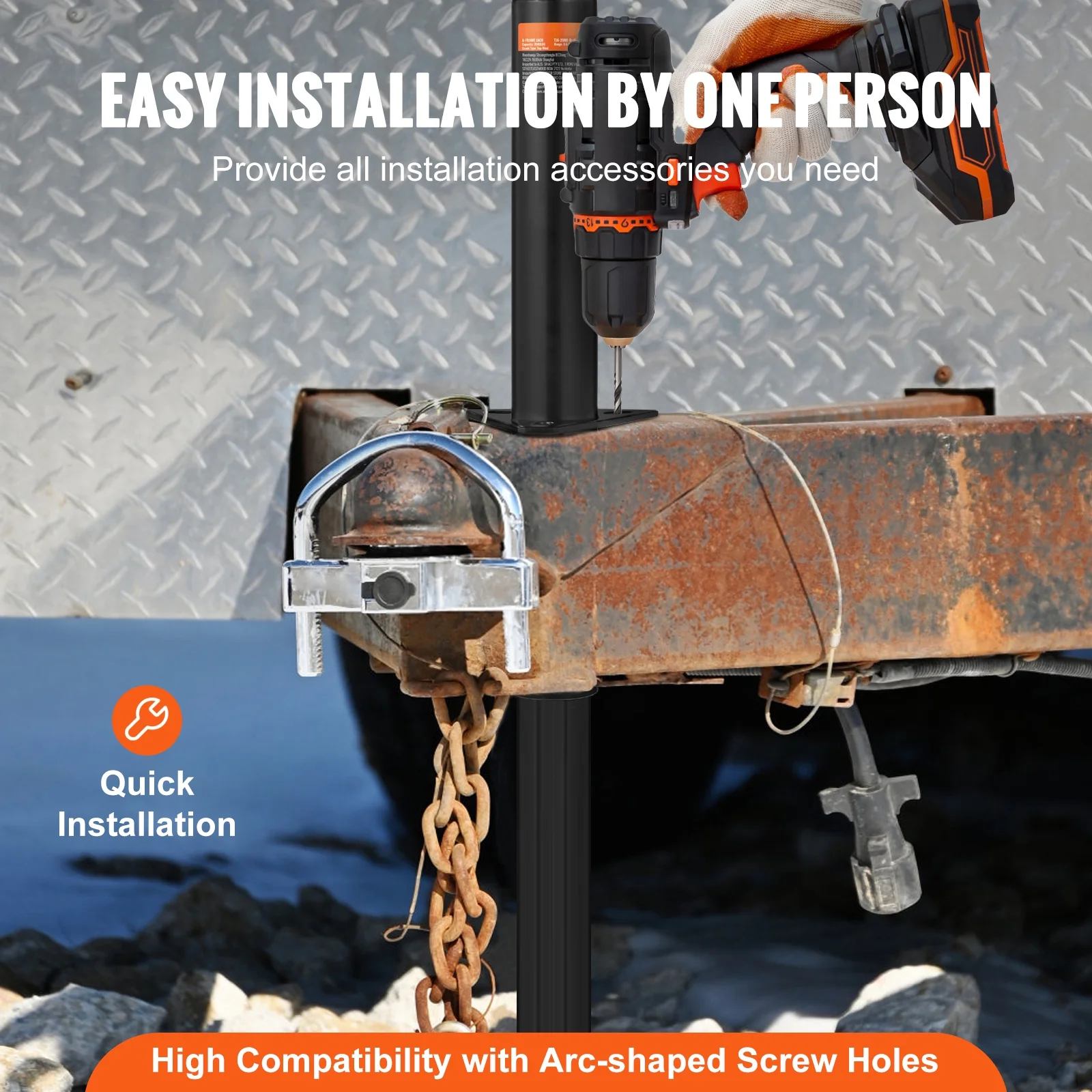 SKYSHALO Trailer Jack A Frame Bolt Trailer Tongue Jack 5000 lbs with Lift Legs