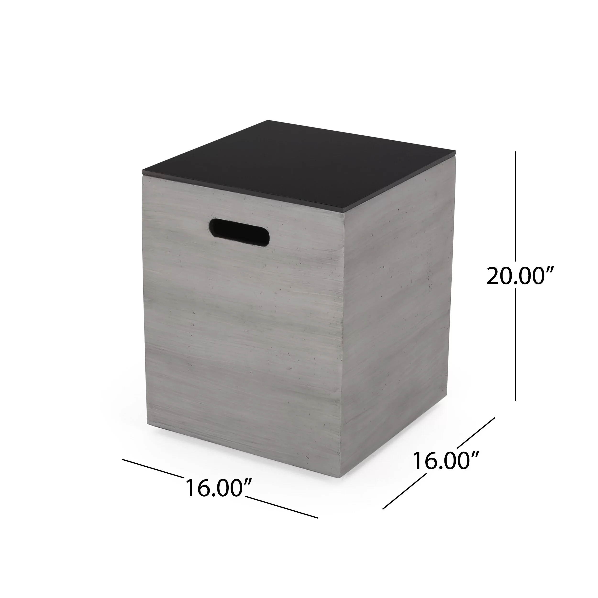 Christopher Knight Home Langton Outdoor Lightweight Concrete and Ceramic Tank Holder Side Table by