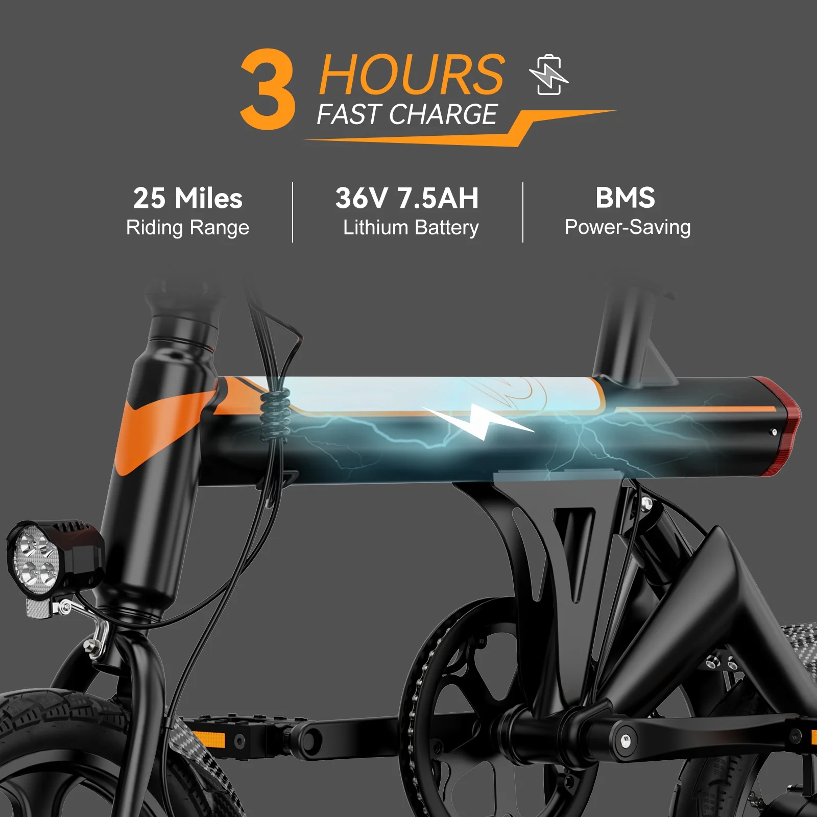 Yoloway EB3 Folding Electric Bike for Adults, 350W Electric Bicycle with 36V/7.5AH Battery, 14