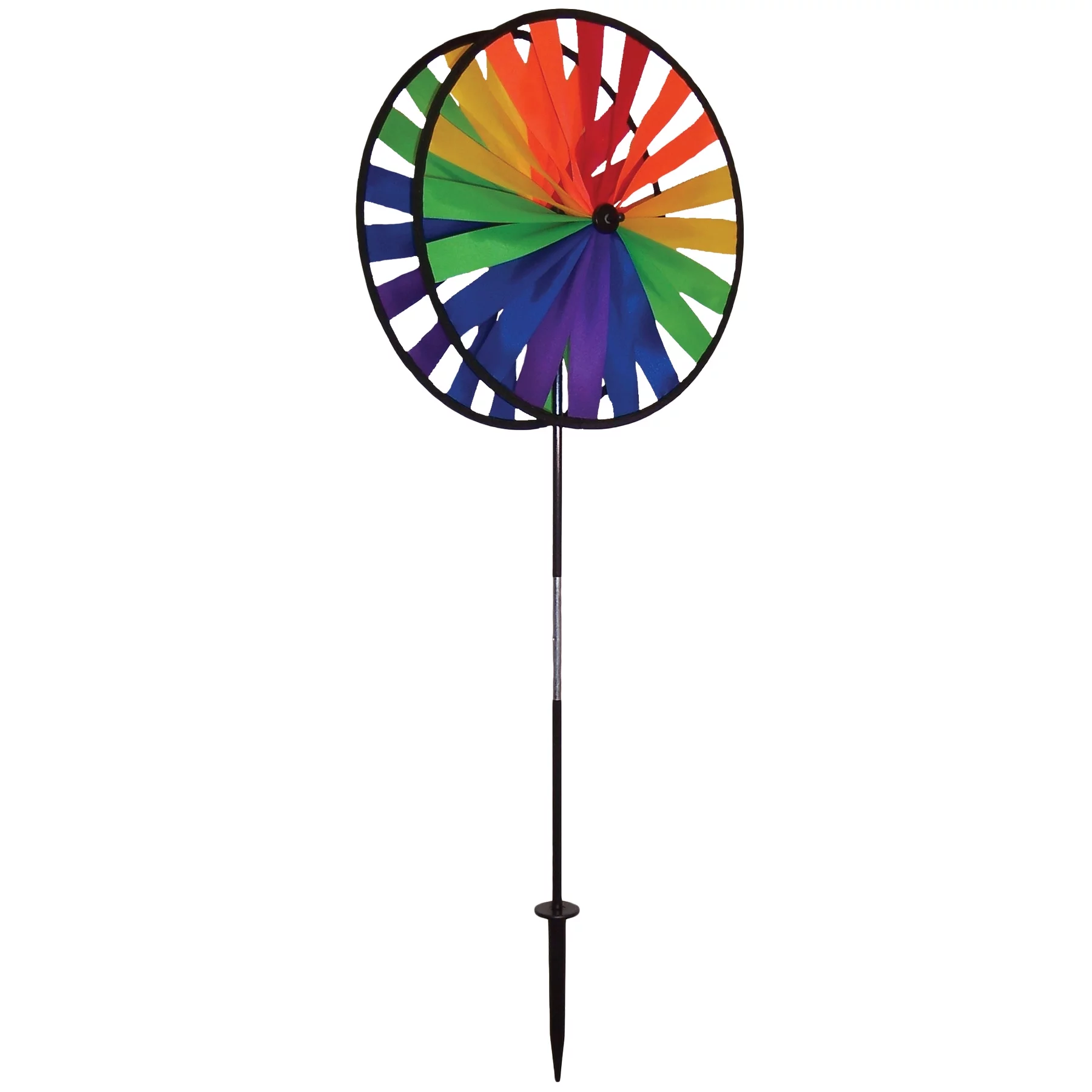 In the Breeze 2855 — Rainbow Duo Wheels — Colorful Rainbow Wind Spinning Wheels