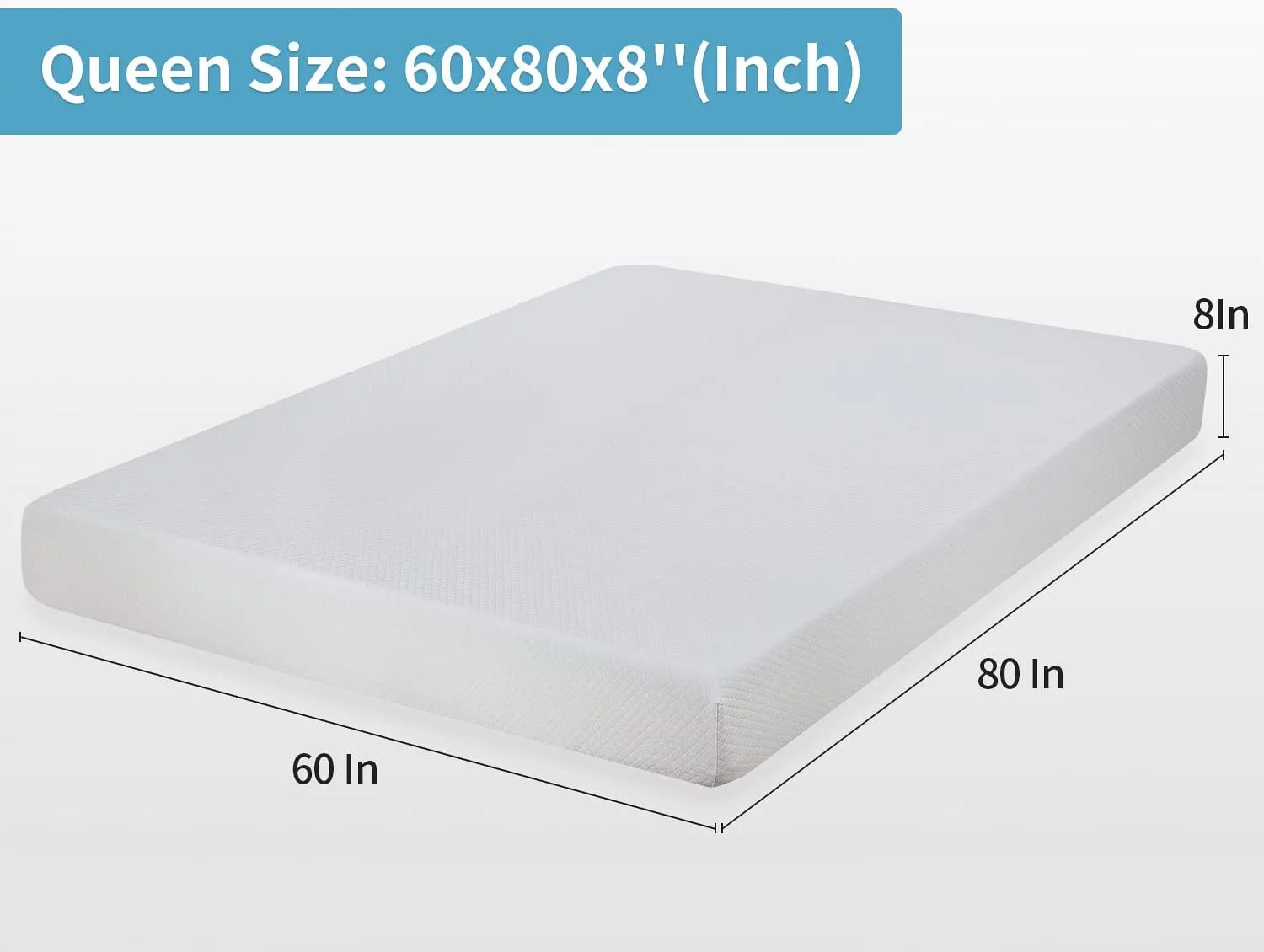 8 Inch Queen Gel Memory Foam Mattress Fiberglass Free/-US Certified/Bed-in-a-Box/Cool Sleep & Comfy Support
